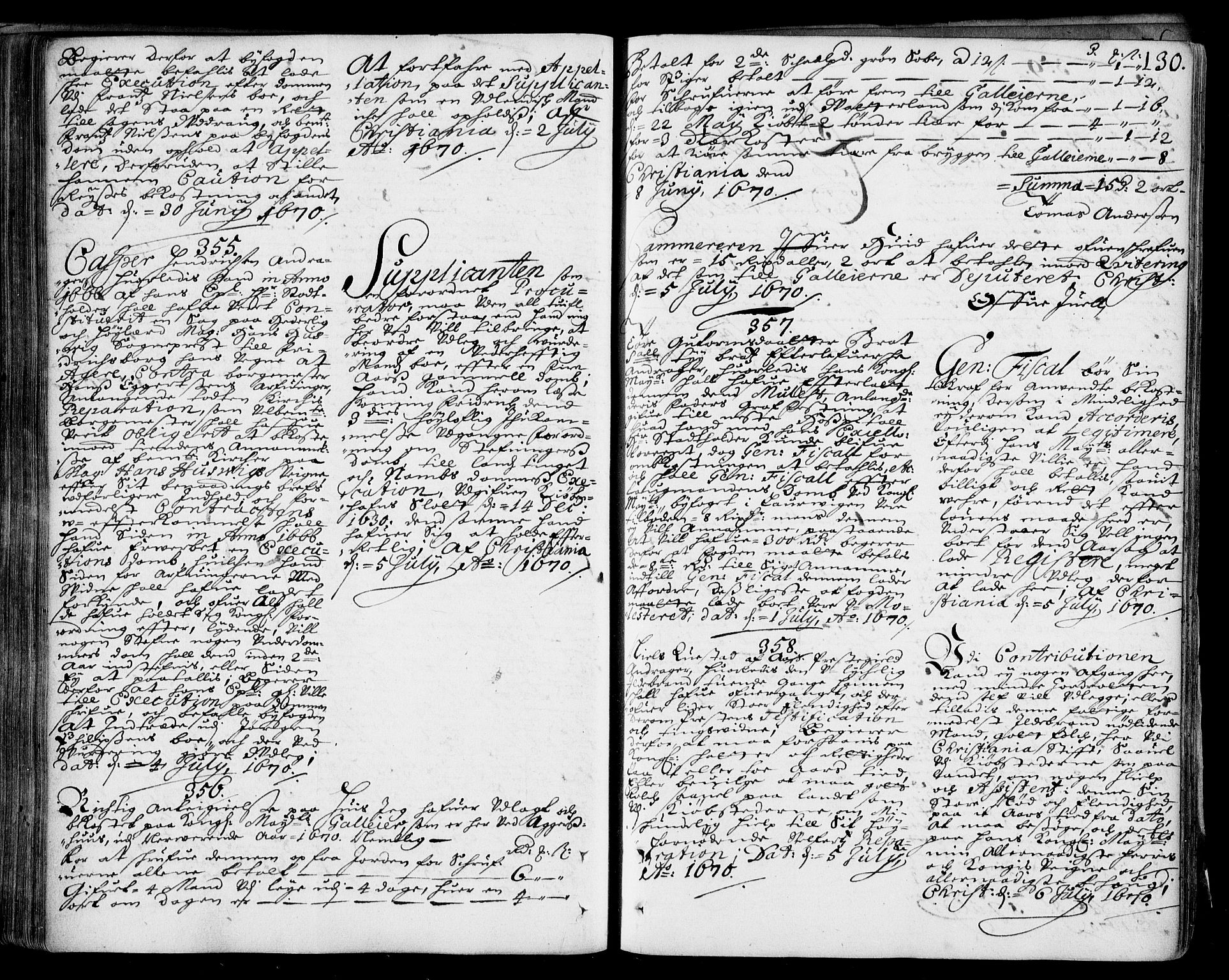 Stattholderembetet 1572-1771, RA/EA-2870/Ad/L0002: Supplikasjons- og resolusjonsprotokoll, 1669-1671, p. 129b-130a