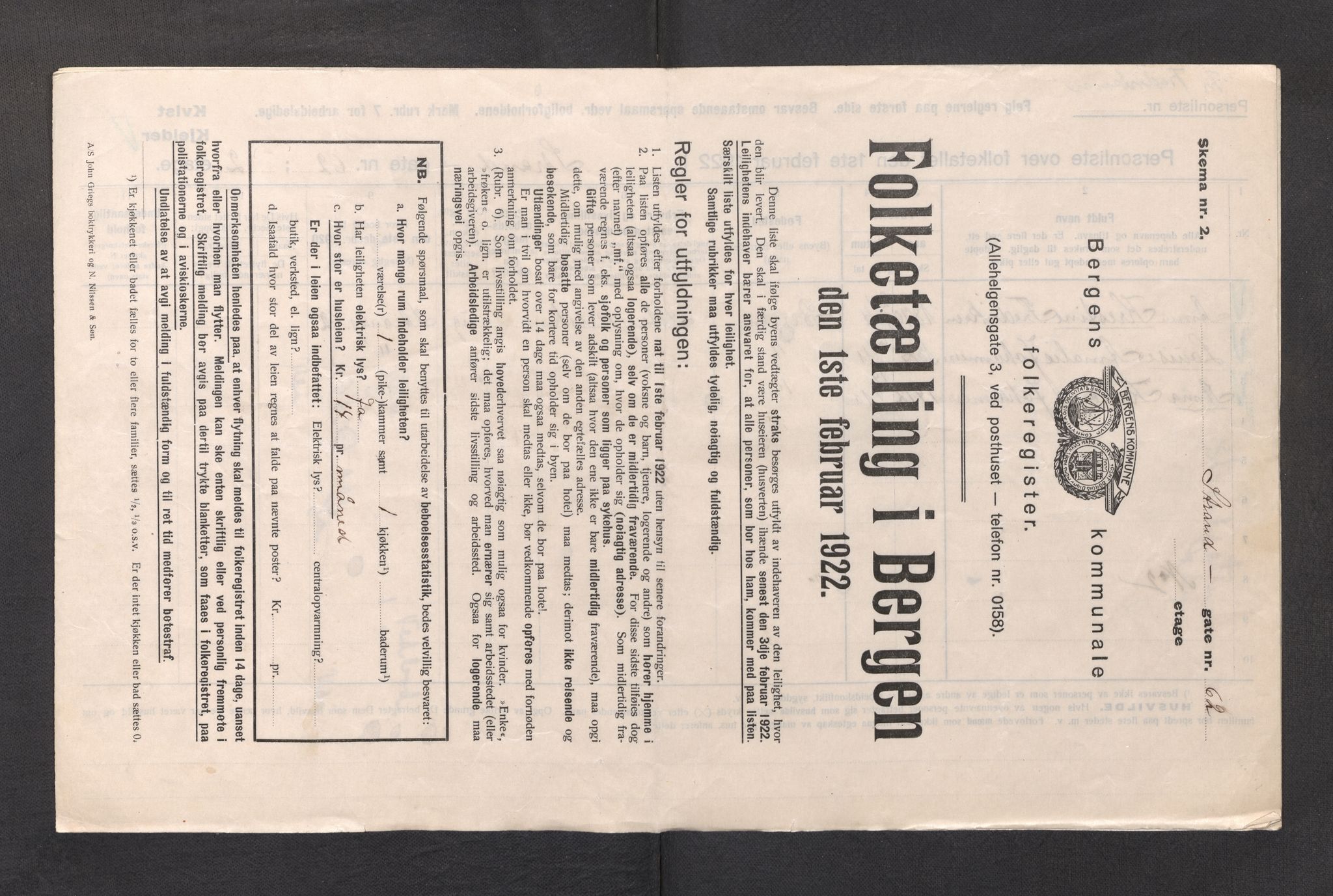 SAB, Municipal Census 1922 for Bergen, 1922, p. 39759