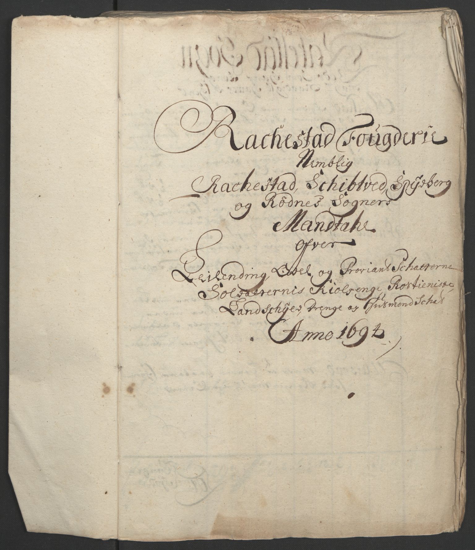 Rentekammeret inntil 1814, Reviderte regnskaper, Fogderegnskap, RA/EA-4092/R07/L0284: Fogderegnskap Rakkestad, Heggen og Frøland, 1694, p. 62