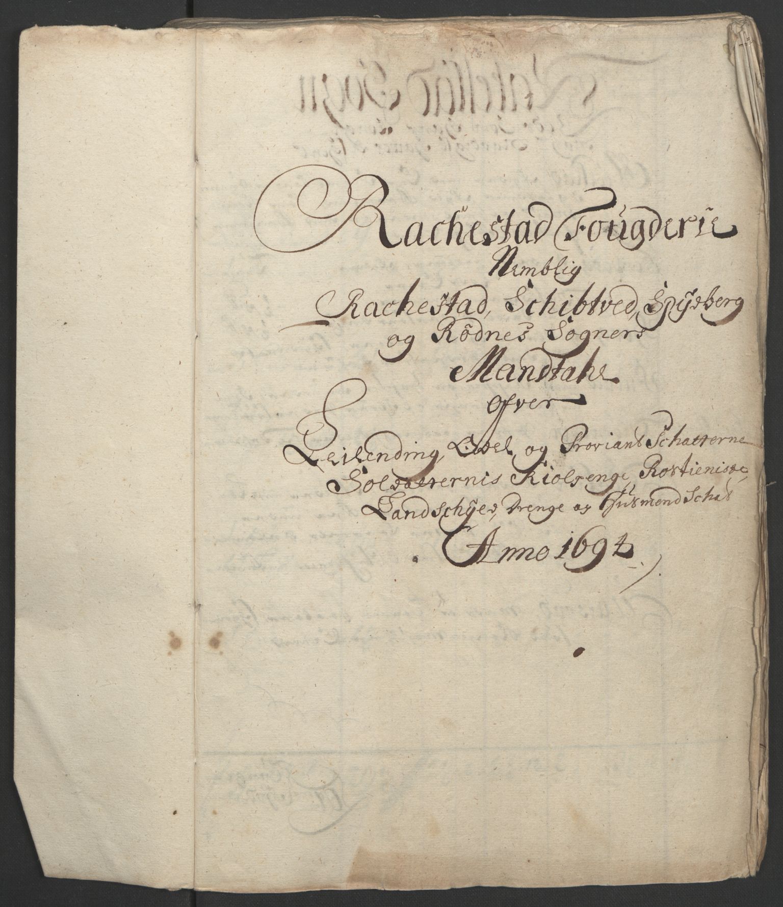 Rentekammeret inntil 1814, Reviderte regnskaper, Fogderegnskap, AV/RA-EA-4092/R07/L0284: Fogderegnskap Rakkestad, Heggen og Frøland, 1694, p. 62