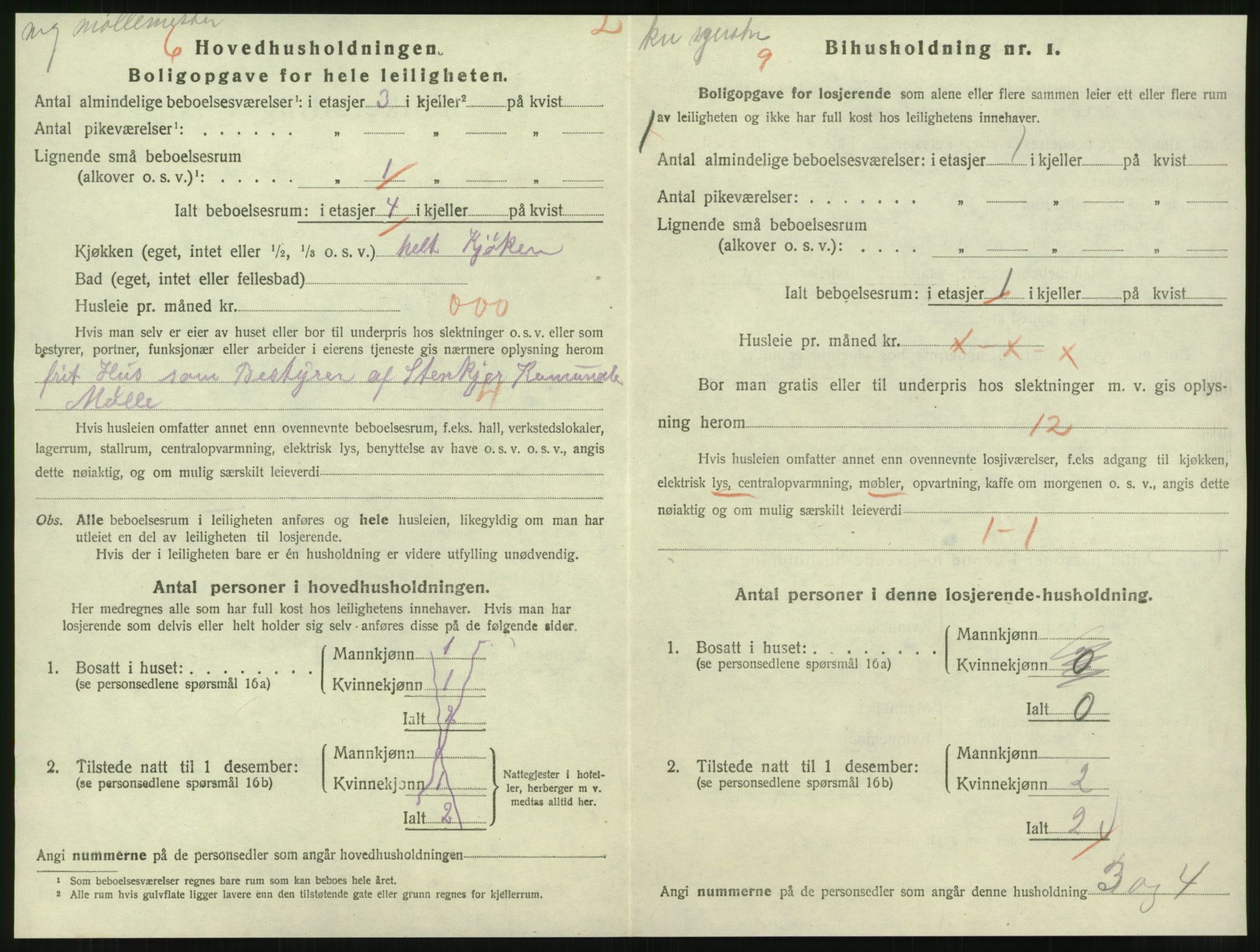 SAT, 1920 census for Steinkjer, 1920, p. 2113