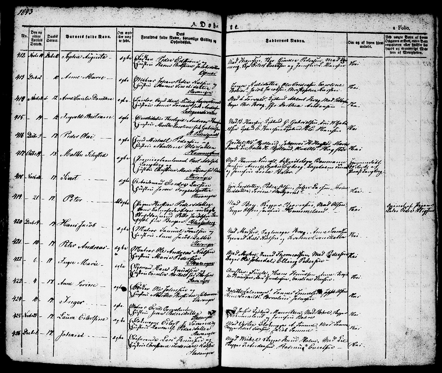 Domkirken sokneprestkontor, AV/SAST-A-101812/001/30/30BA/L0011: Parish register (official) no. A 11, 1832-1856