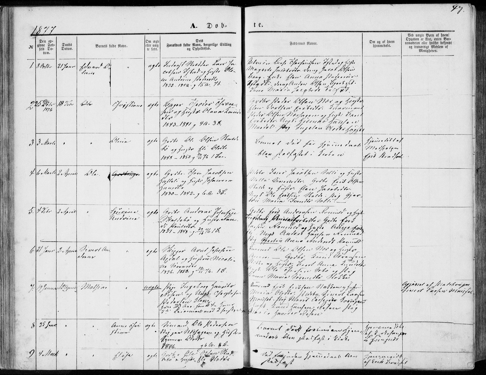 Ministerialprotokoller, klokkerbøker og fødselsregistre - Møre og Romsdal, SAT/A-1454/557/L0681: Parish register (official) no. 557A03, 1869-1886, p. 47