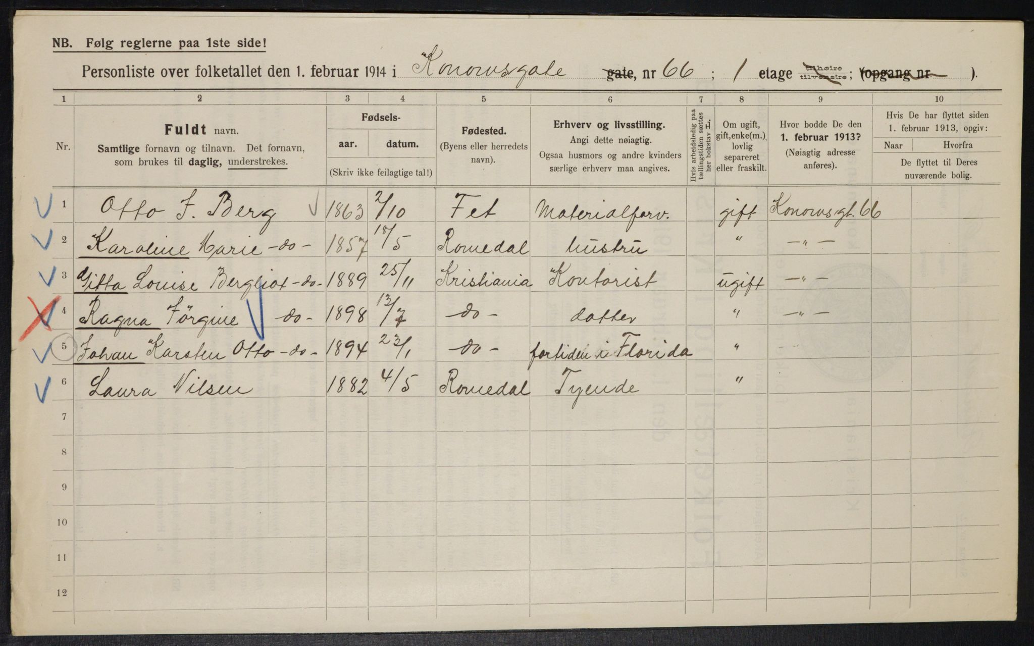 OBA, Municipal Census 1914 for Kristiania, 1914, p. 53347