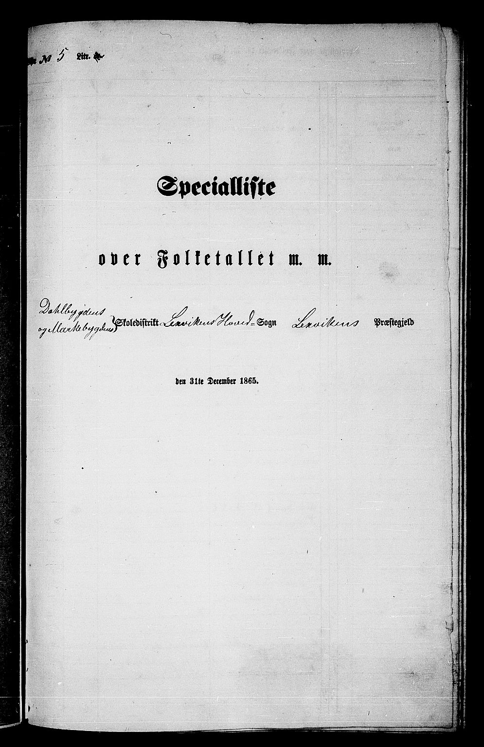 RA, 1865 census for Leksvik, 1865, p. 101