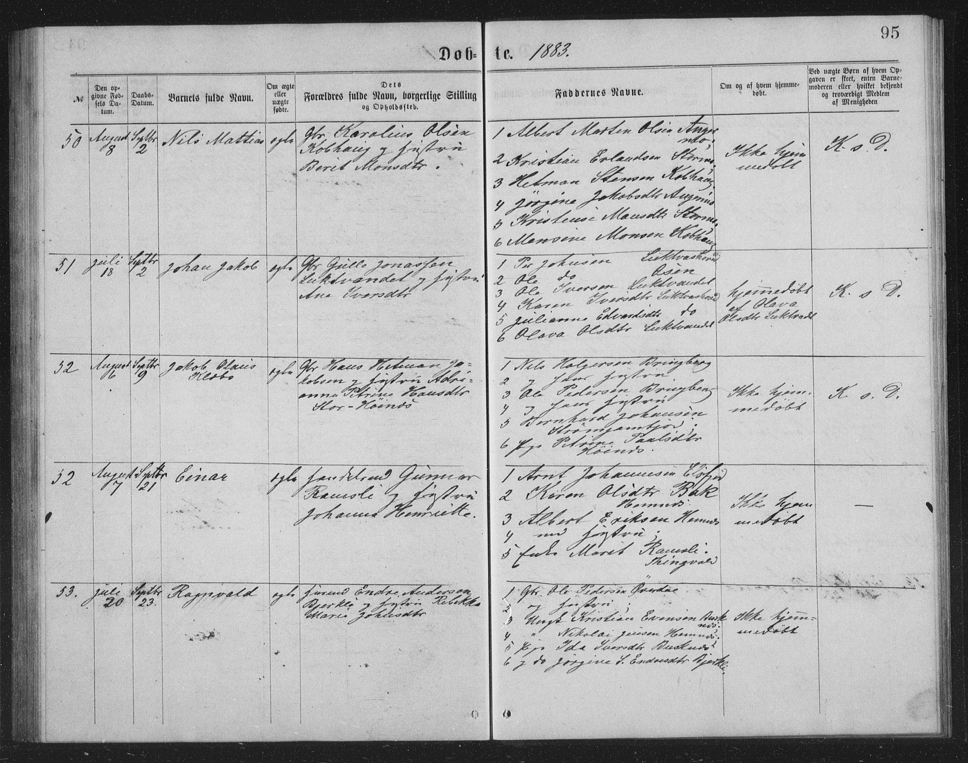 Ministerialprotokoller, klokkerbøker og fødselsregistre - Nordland, AV/SAT-A-1459/825/L0369: Parish register (copy) no. 825C06, 1873-1885, p. 95