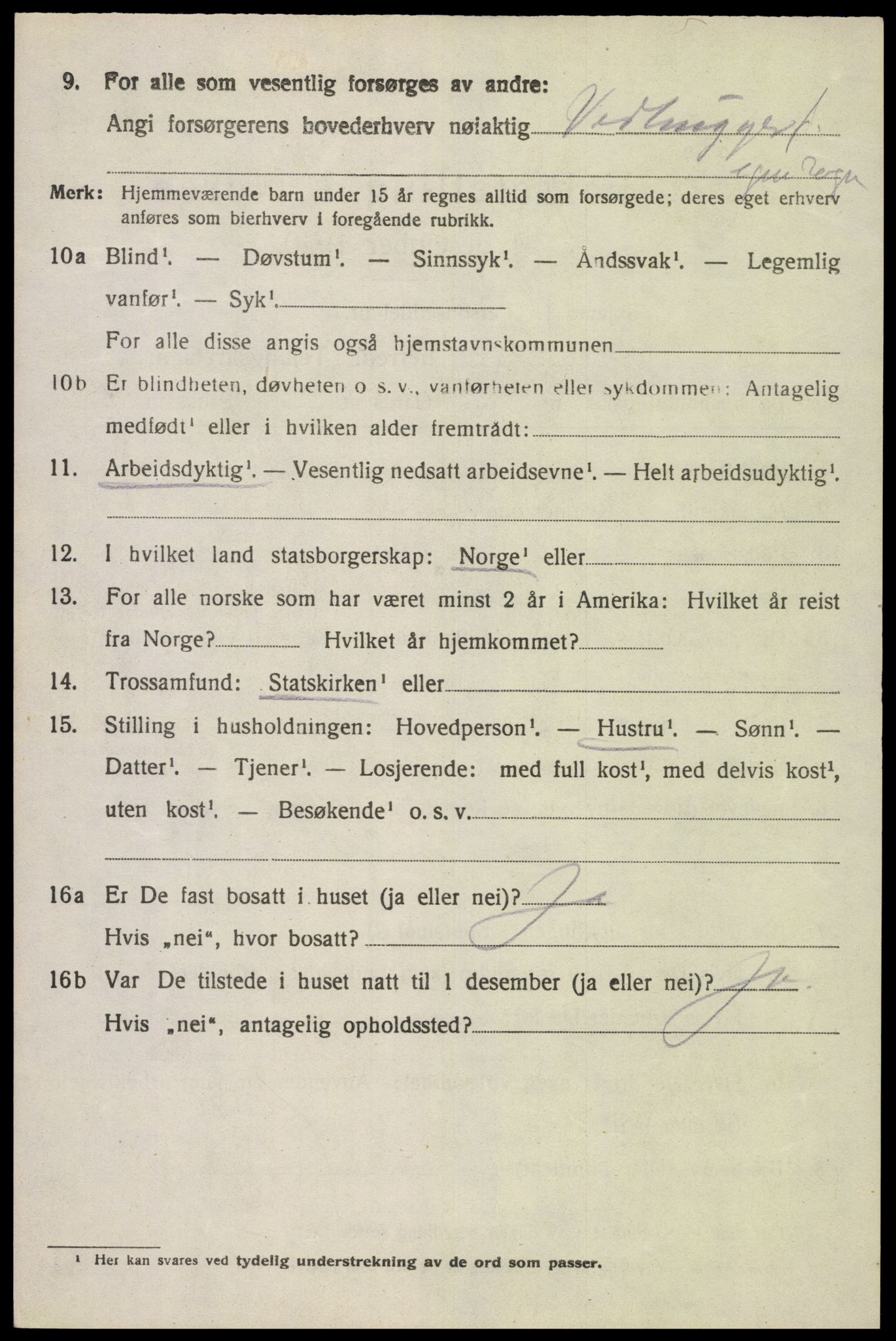 SAK, 1920 census for Herad, 1920, p. 1721