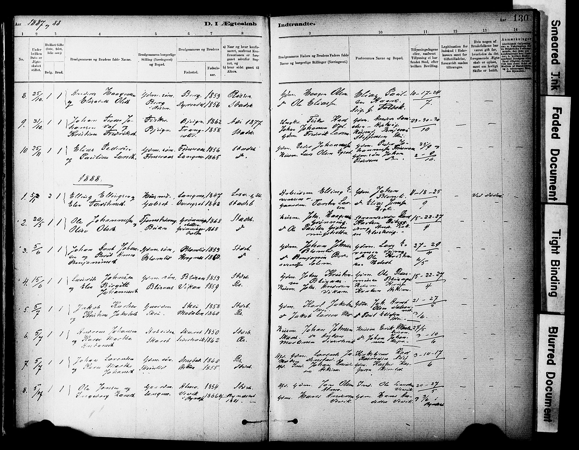 Ministerialprotokoller, klokkerbøker og fødselsregistre - Sør-Trøndelag, SAT/A-1456/646/L0615: Parish register (official) no. 646A13, 1885-1900, p. 130