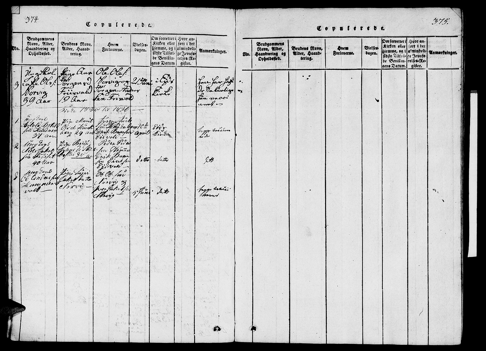 Ministerialprotokoller, klokkerbøker og fødselsregistre - Møre og Romsdal, AV/SAT-A-1454/542/L0558: Parish register (copy) no. 542C01, 1818-1836, p. 374-375