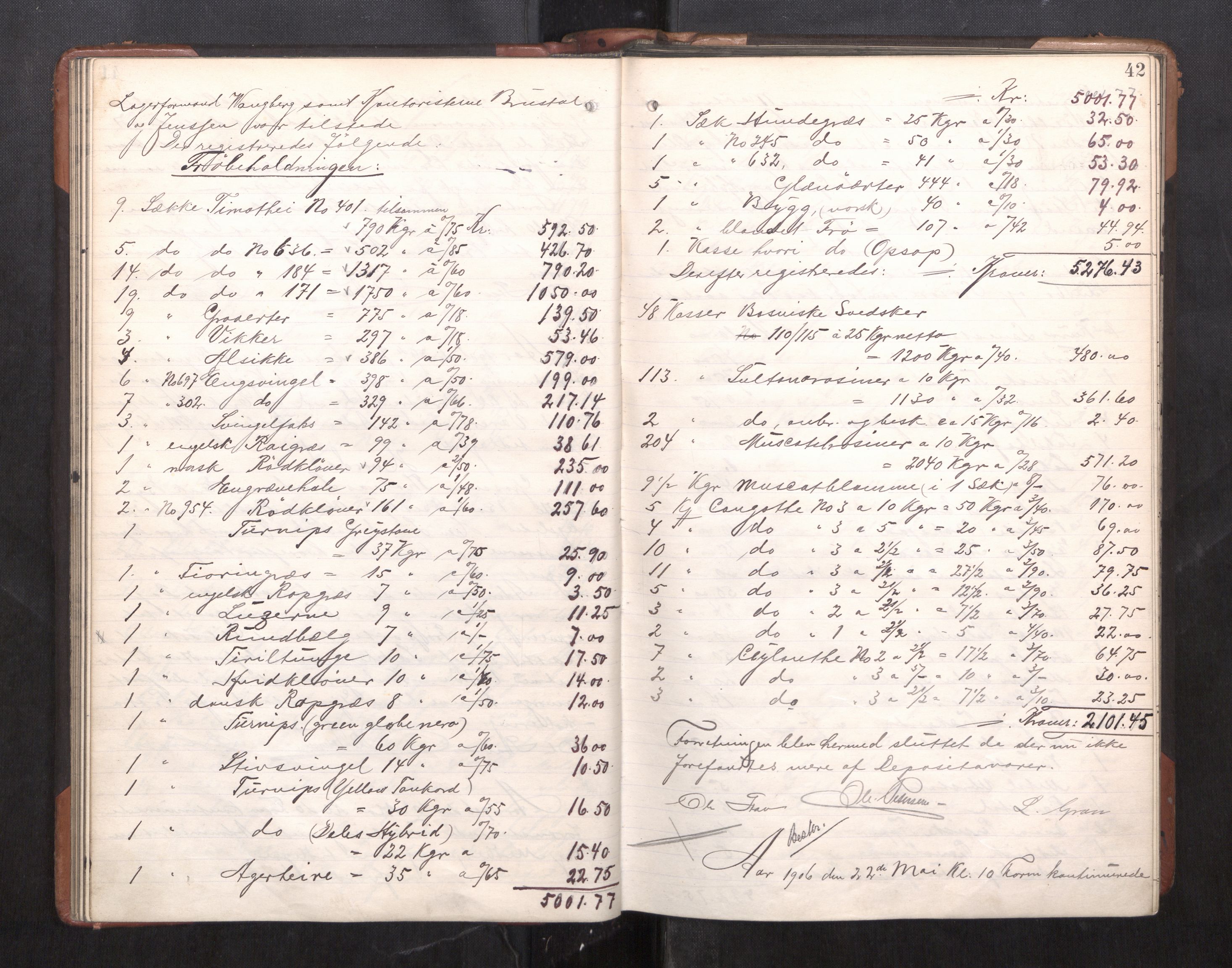 Trondheim byfogd, AV/SAT-A-0003/1/3/3C/L0025: Skifteregistreringsprotokoll - 24/1-14/7. (u/ register), 1906-1909, p. 42