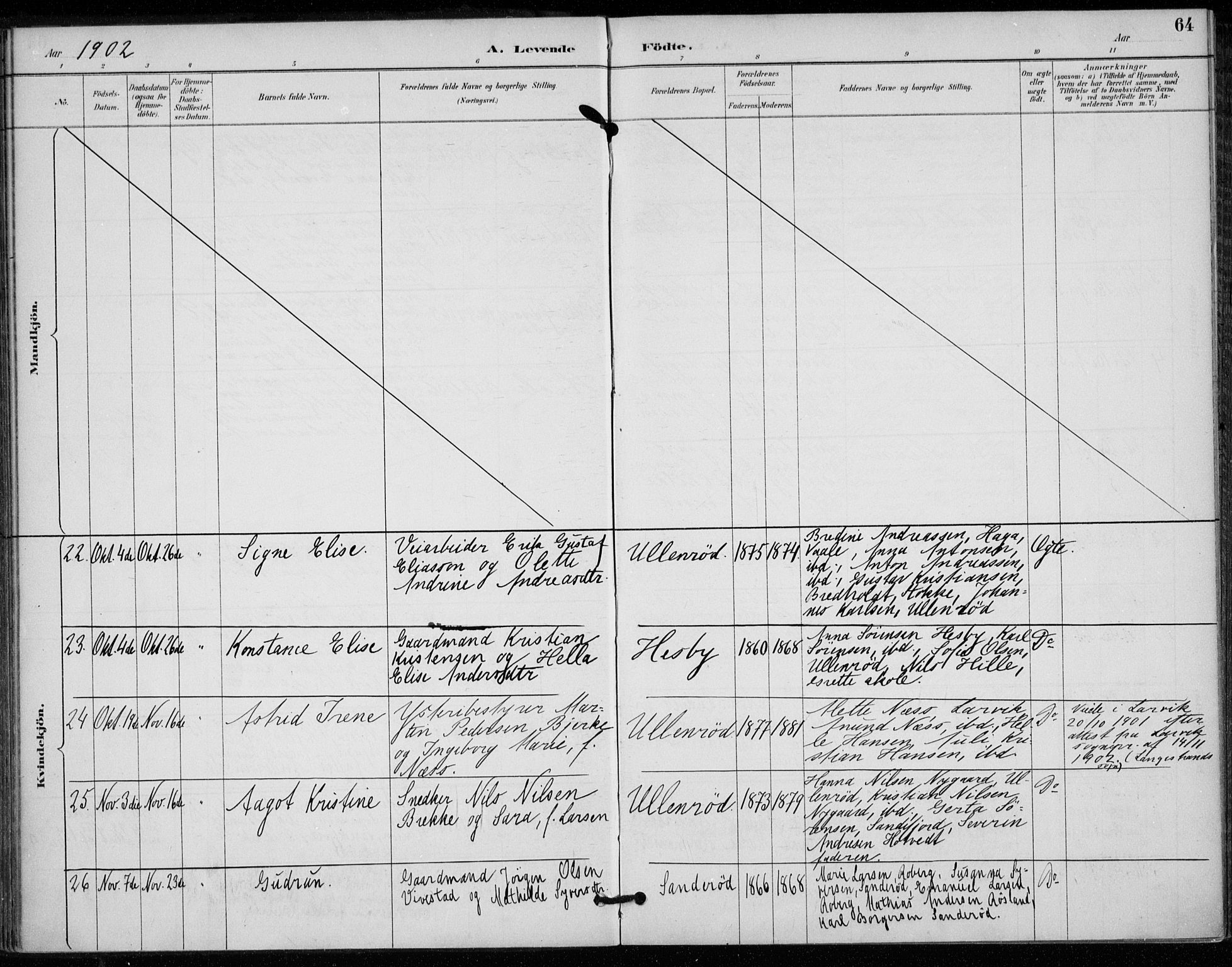 Sem kirkebøker, AV/SAKO-A-5/F/Fa/L0011: Parish register (official) no. I 11, 1888-1904, p. 64