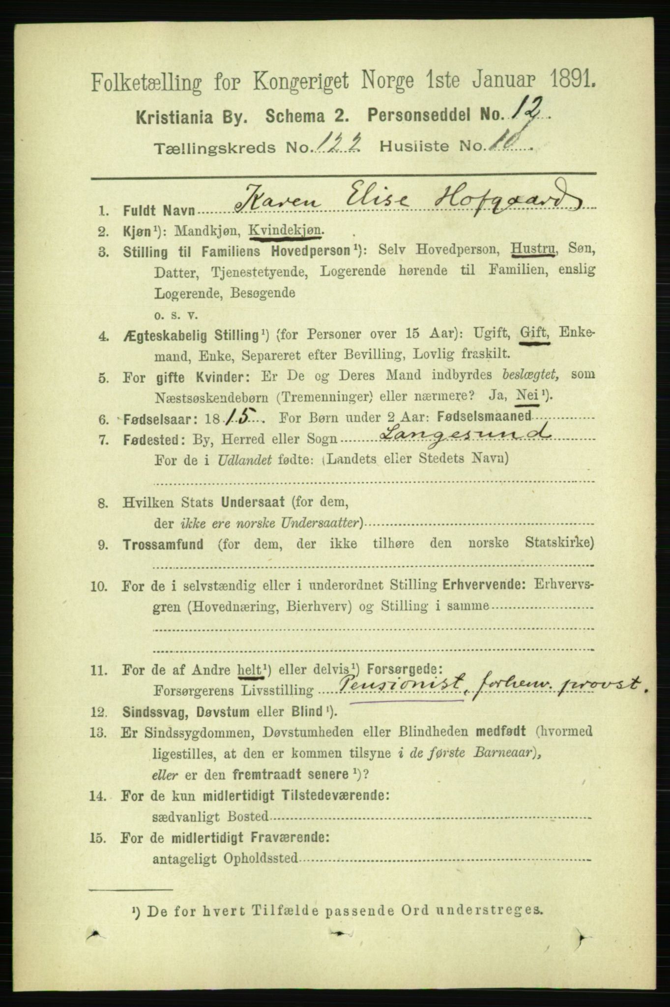 RA, 1891 census for 0301 Kristiania, 1891, p. 65039