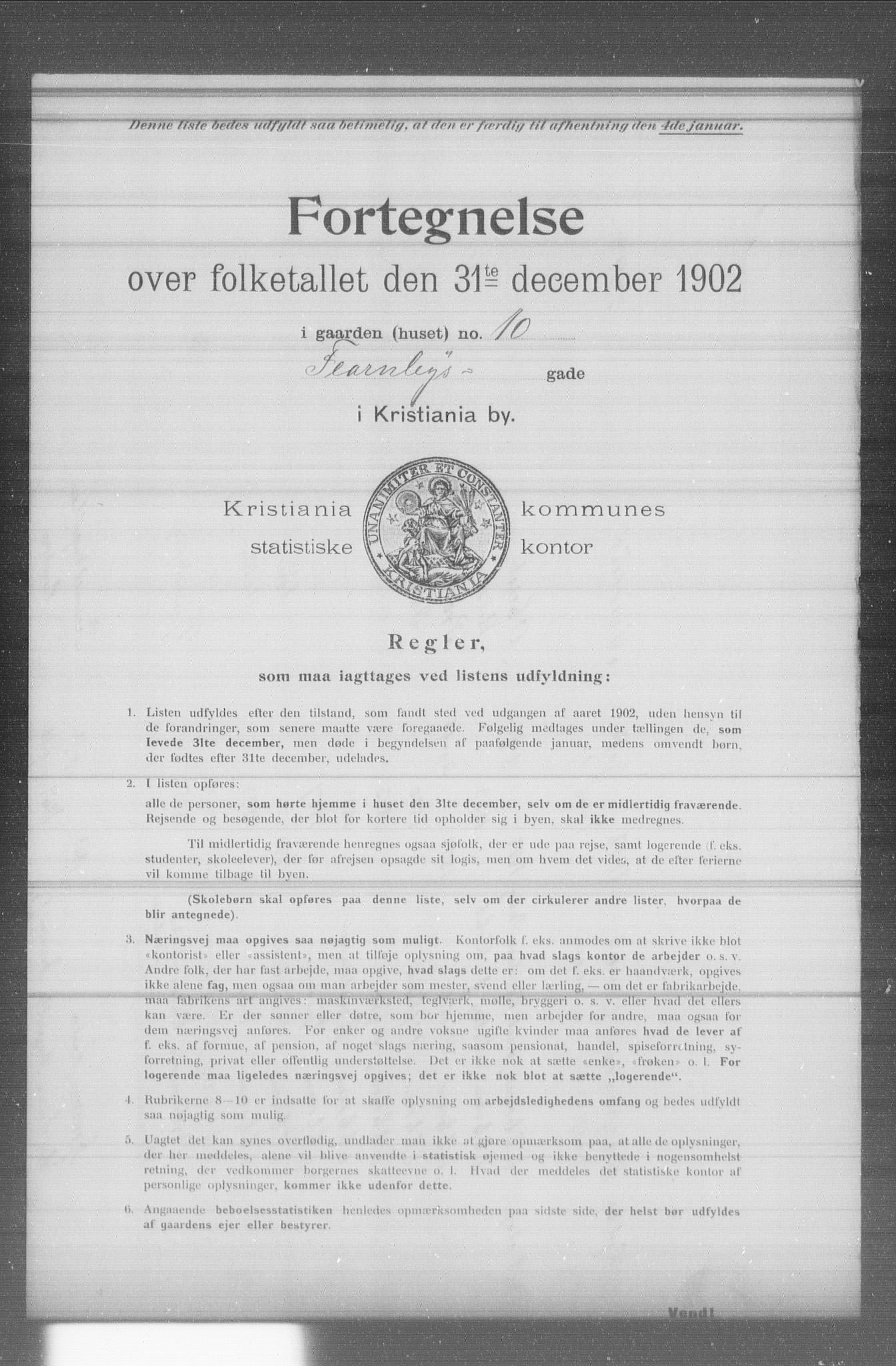 OBA, Municipal Census 1902 for Kristiania, 1902, p. 4687