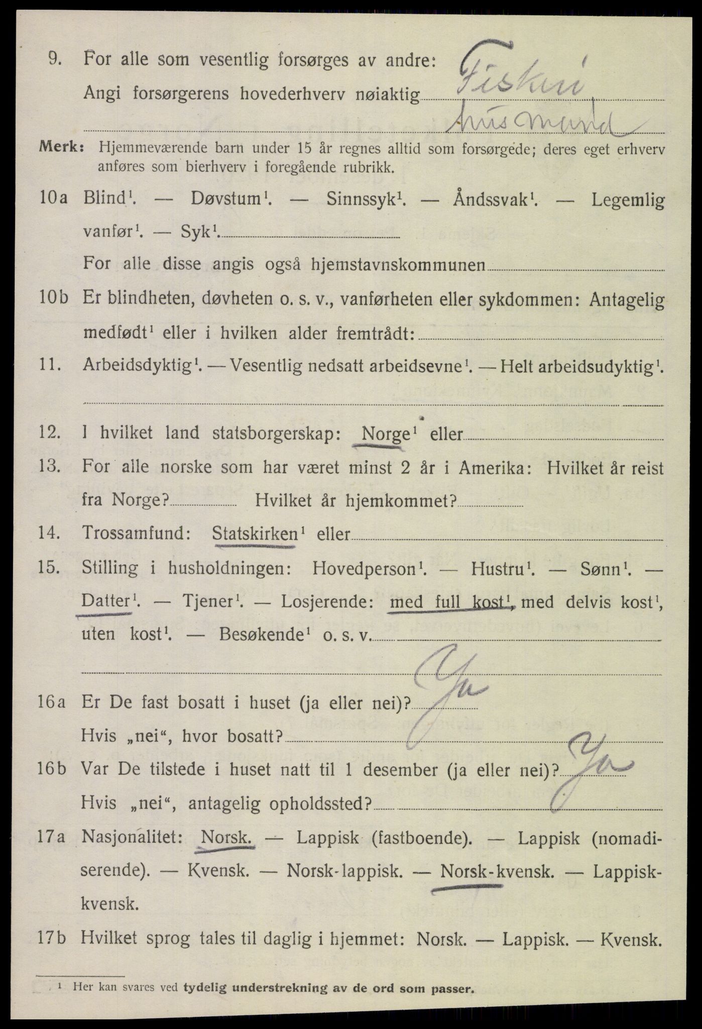 SAT, 1920 census for Meløy, 1920, p. 1468