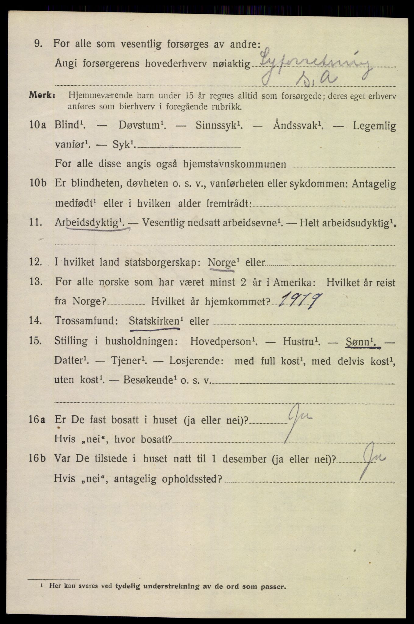 SAK, 1920 census for Mandal, 1920, p. 7300