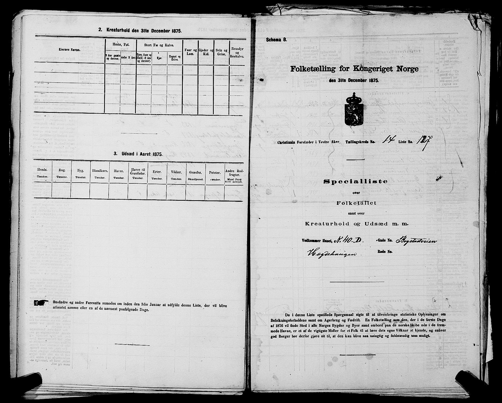 RA, 1875 census for 0218aP Vestre Aker, 1875, p. 2553