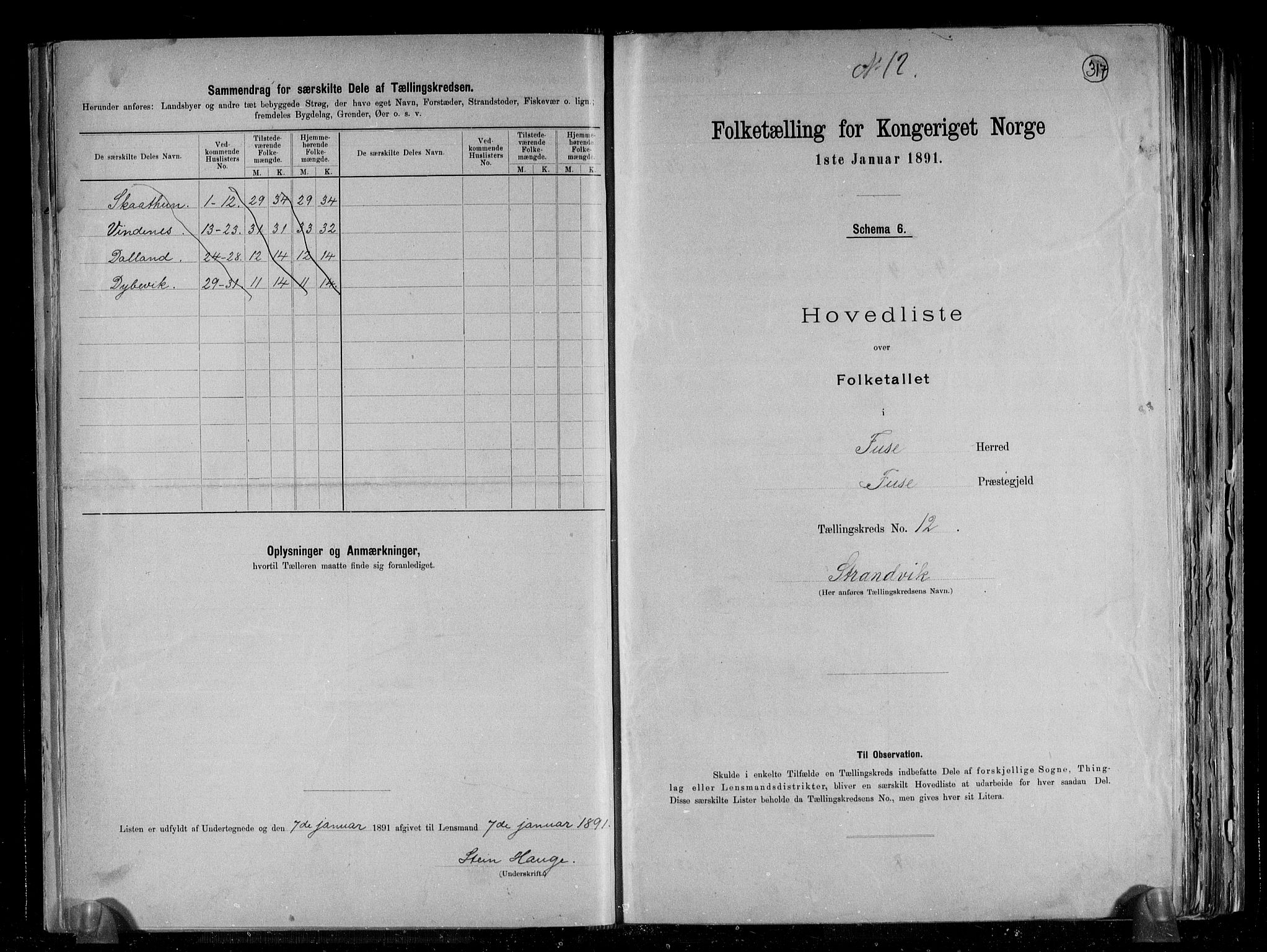 RA, 1891 census for 1241 Fusa, 1891, p. 26