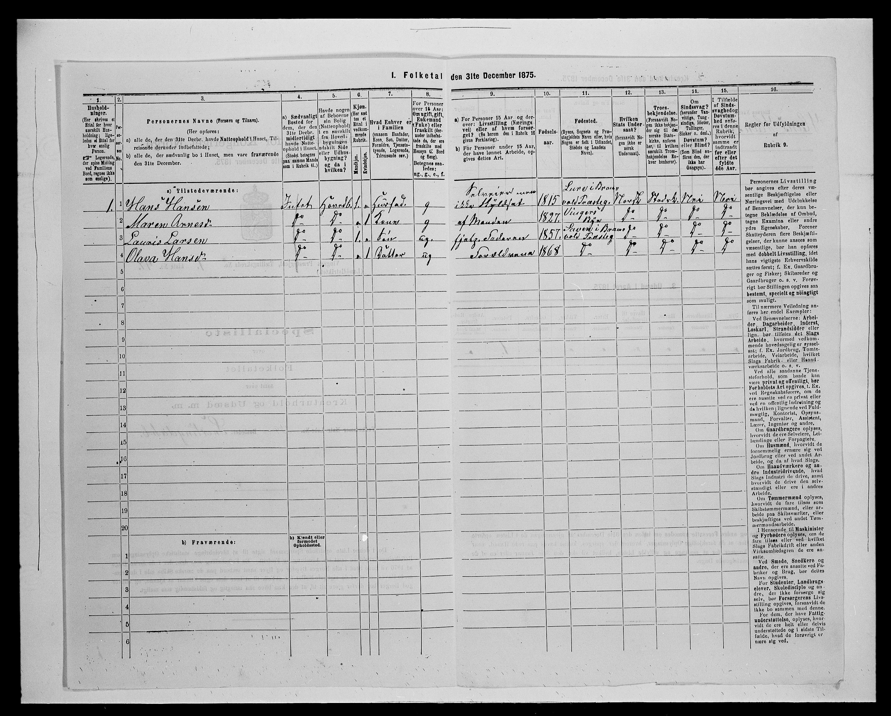 SAH, 1875 census for 0421L Vinger/Vinger og Austmarka, 1875, p. 199