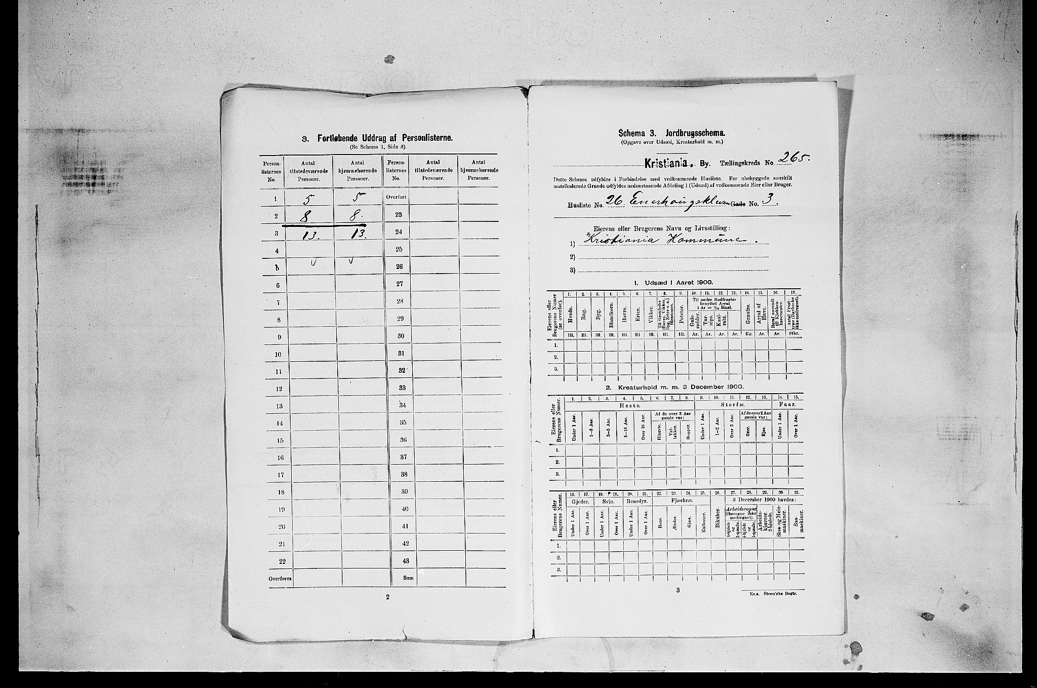 SAO, 1900 census for Kristiania, 1900, p. 20158