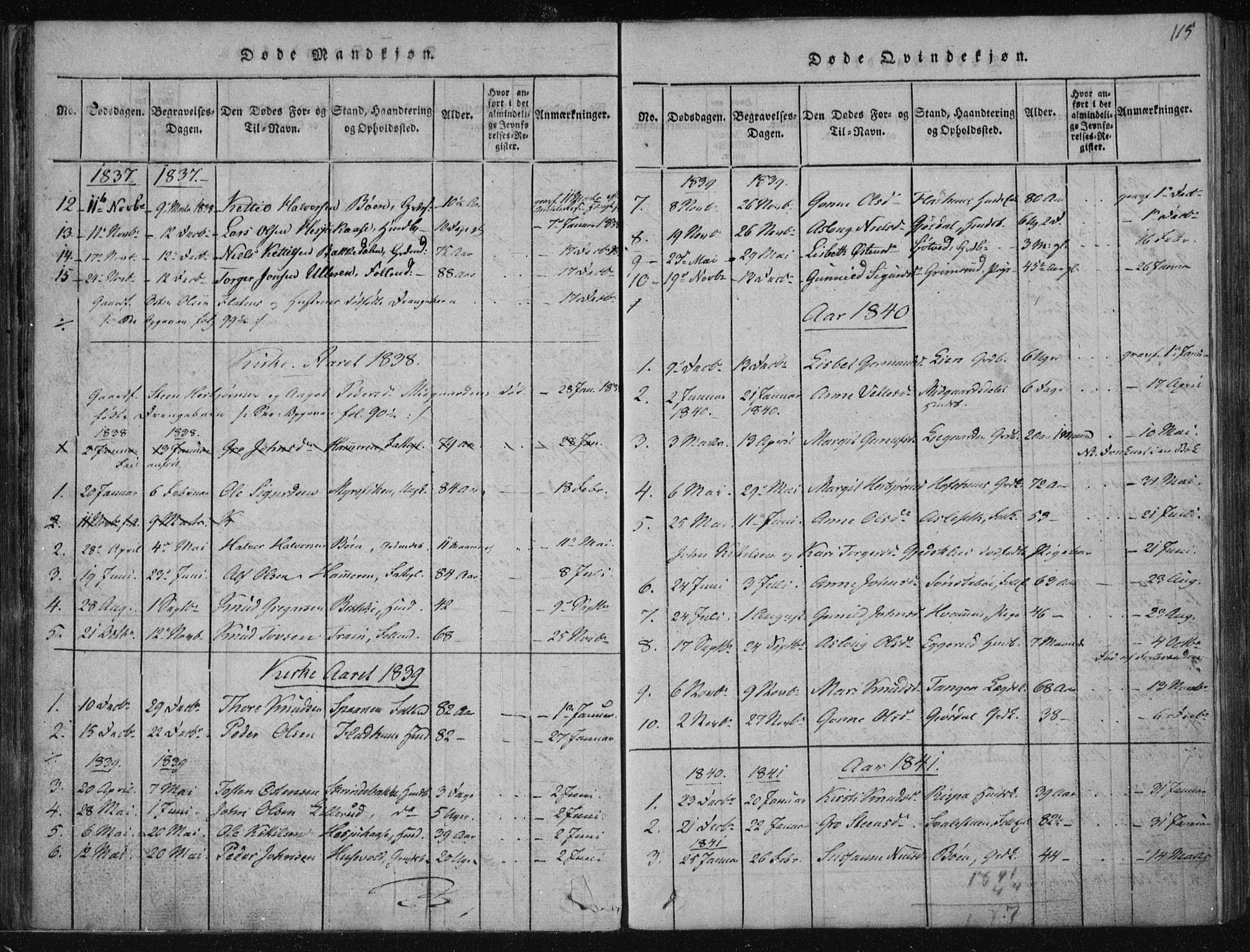 Tinn kirkebøker, SAKO/A-308/F/Fa/L0004: Parish register (official) no. I 4, 1815-1843, p. 114b-115a