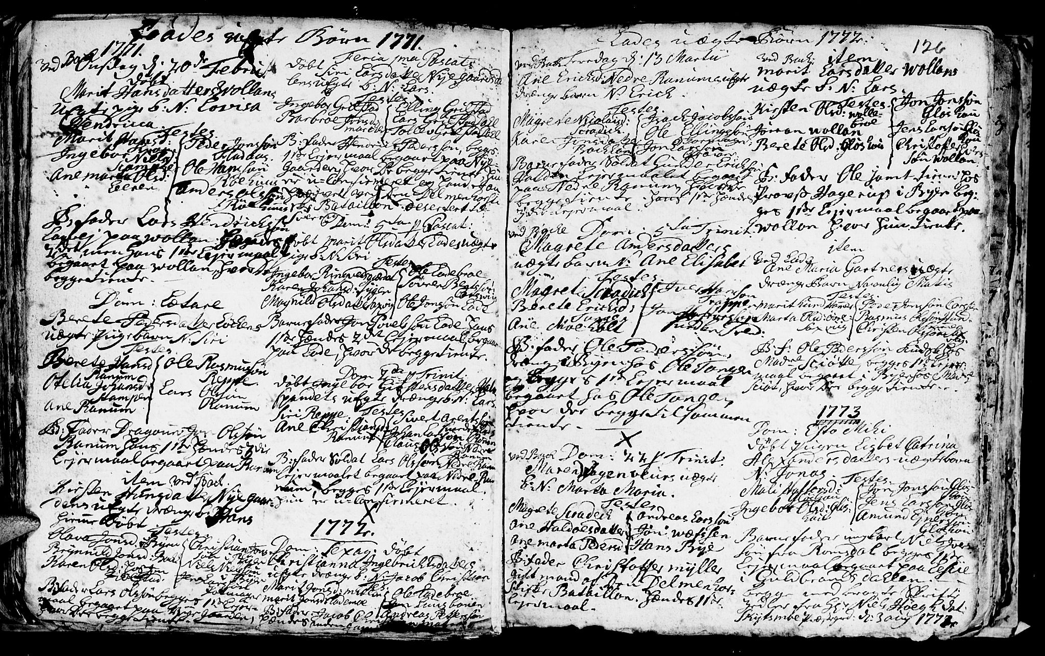 Ministerialprotokoller, klokkerbøker og fødselsregistre - Sør-Trøndelag, SAT/A-1456/606/L0305: Parish register (copy) no. 606C01, 1757-1819, p. 126