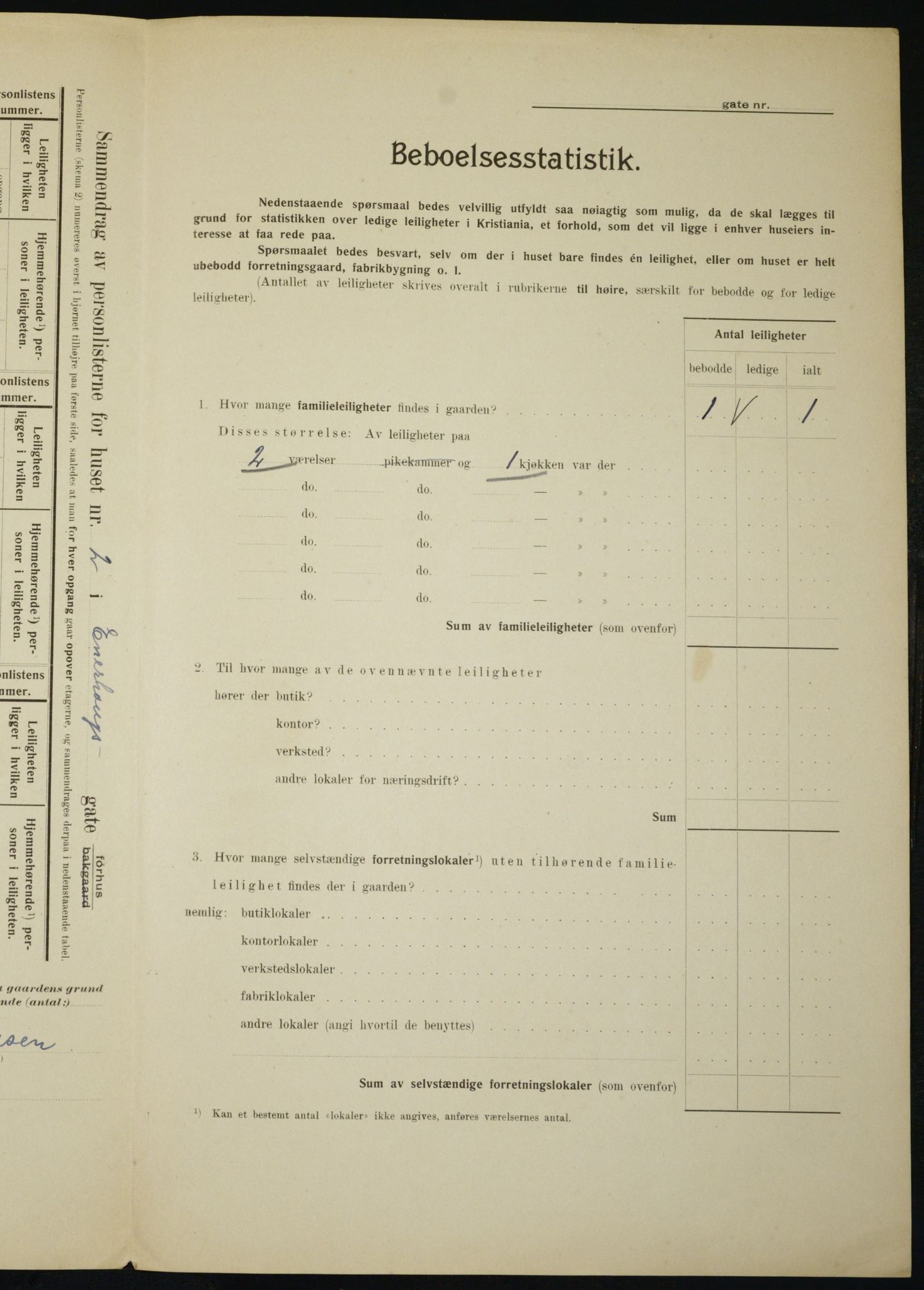 OBA, Municipal Census 1910 for Kristiania, 1910, p. 19686