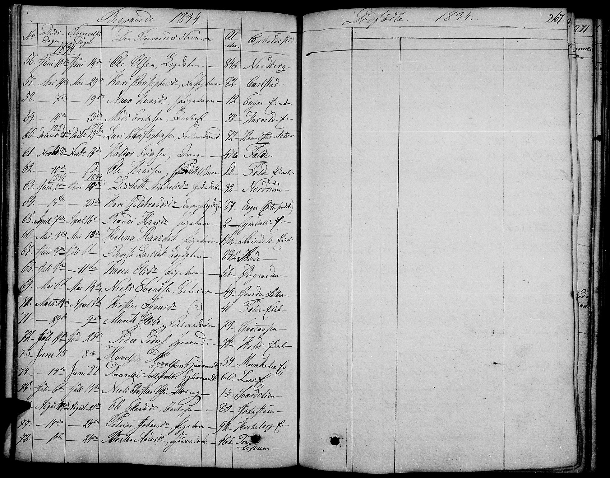 Land prestekontor, SAH/PREST-120/H/Ha/Haa/L0008: Parish register (official) no. 8, 1830-1846, p. 267