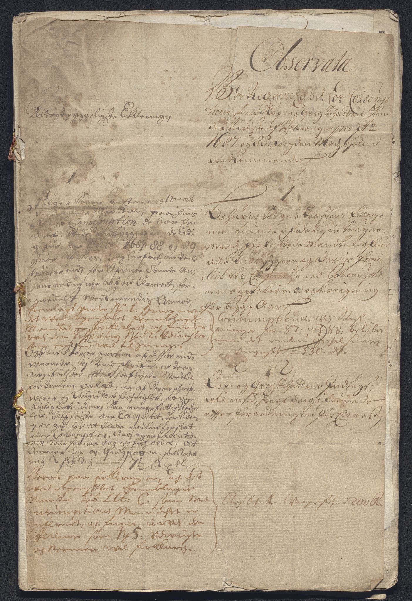 Rentekammeret inntil 1814, Reviderte regnskaper, Byregnskaper, AV/RA-EA-4066/R/Ro/L0302: [O4] Kontribusjonsregnskap, 1687-1711, p. 85