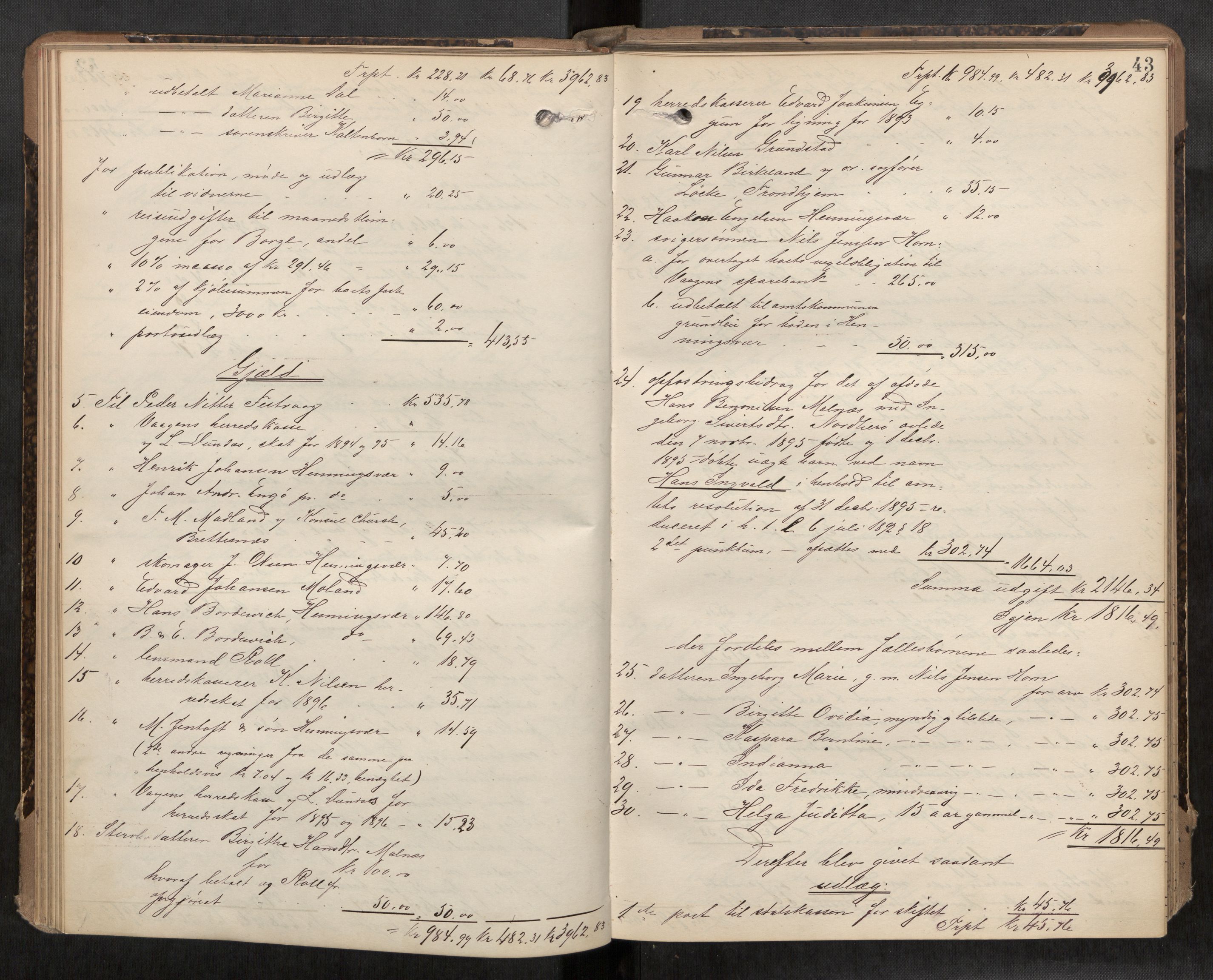 Lofoten sorenskriveri, AV/SAT-A-0017/1/3/3A/L0006: Skifteprotokoll, 1897-1901, p. 43