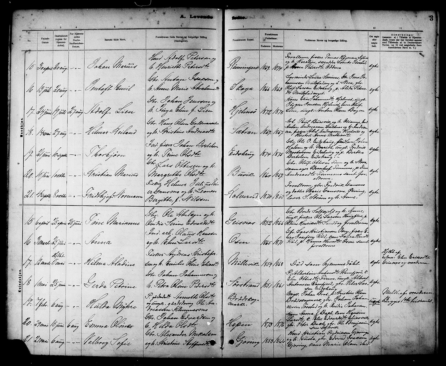 Ministerialprotokoller, klokkerbøker og fødselsregistre - Nord-Trøndelag, SAT/A-1458/780/L0652: Parish register (copy) no. 780C04, 1899-1911, p. 3