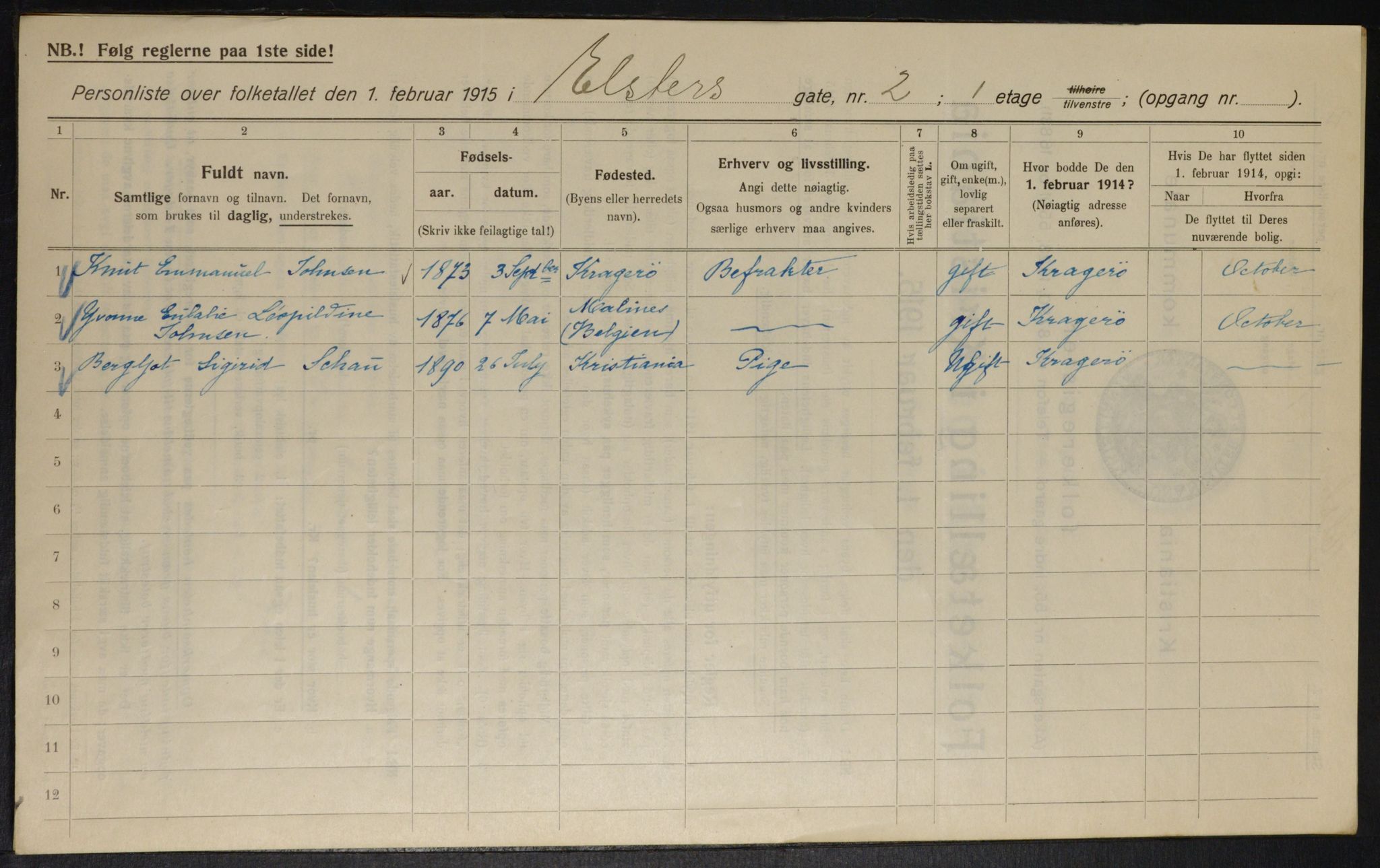 OBA, Municipal Census 1915 for Kristiania, 1915, p. 20436