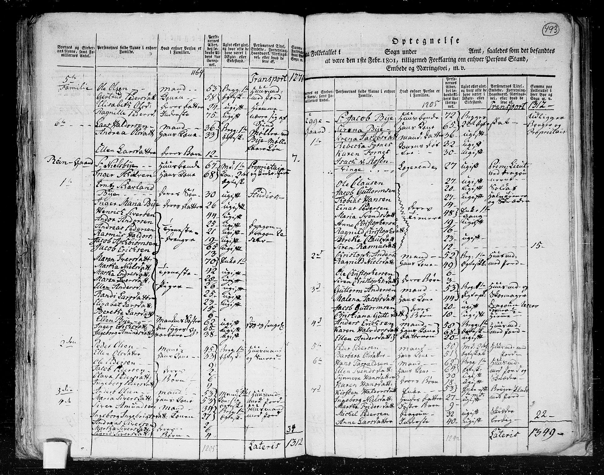 RA, 1801 census for 1734P Stod, 1801, p. 492b-493a