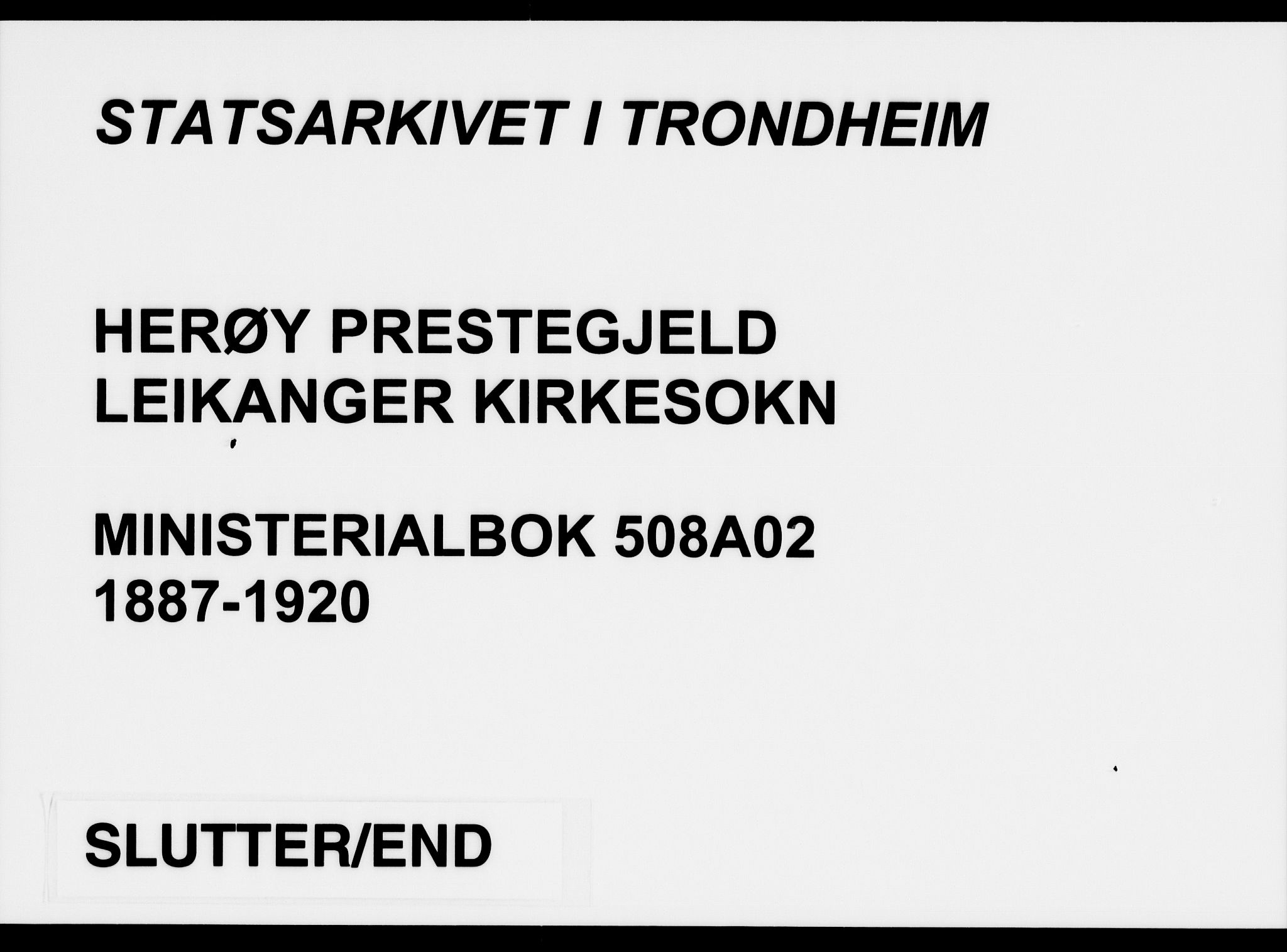 Ministerialprotokoller, klokkerbøker og fødselsregistre - Møre og Romsdal, AV/SAT-A-1454/508/L0095: Parish register (official) no. 508A02, 1887-1920