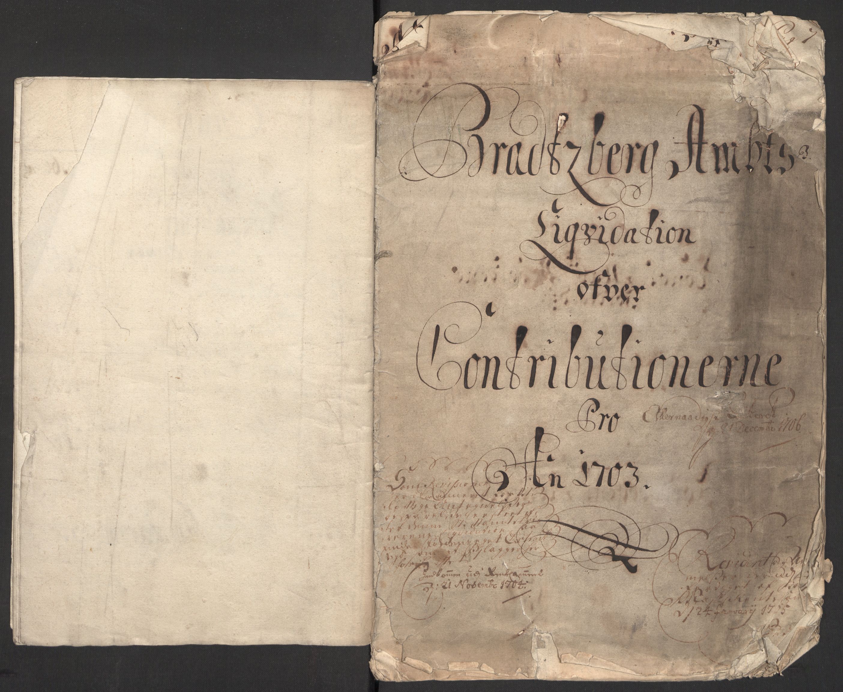 Rentekammeret inntil 1814, Reviderte regnskaper, Fogderegnskap, AV/RA-EA-4092/R36/L2108: Fogderegnskap Øvre og Nedre Telemark og Bamble, 1703, p. 3