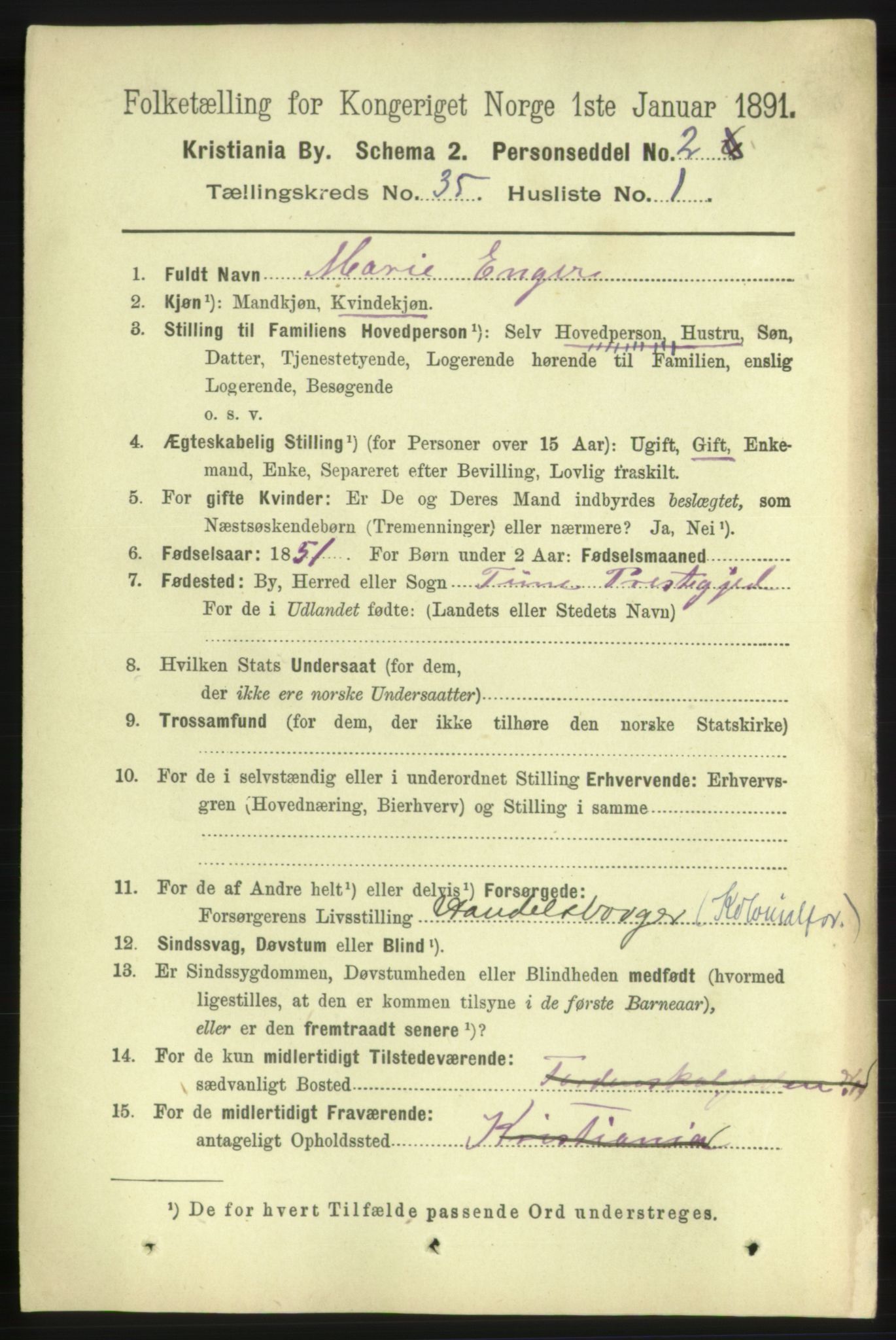 RA, 1891 census for 0301 Kristiania, 1891, p. 19232