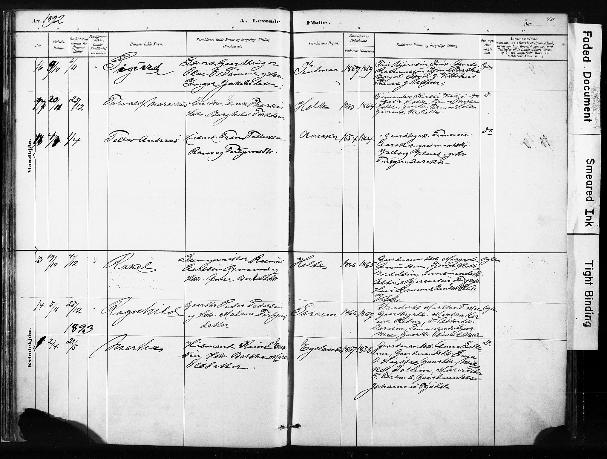 Vikedal sokneprestkontor, AV/SAST-A-101840/01/IV: Parish register (official) no. A 10, 1884-1907, p. 40