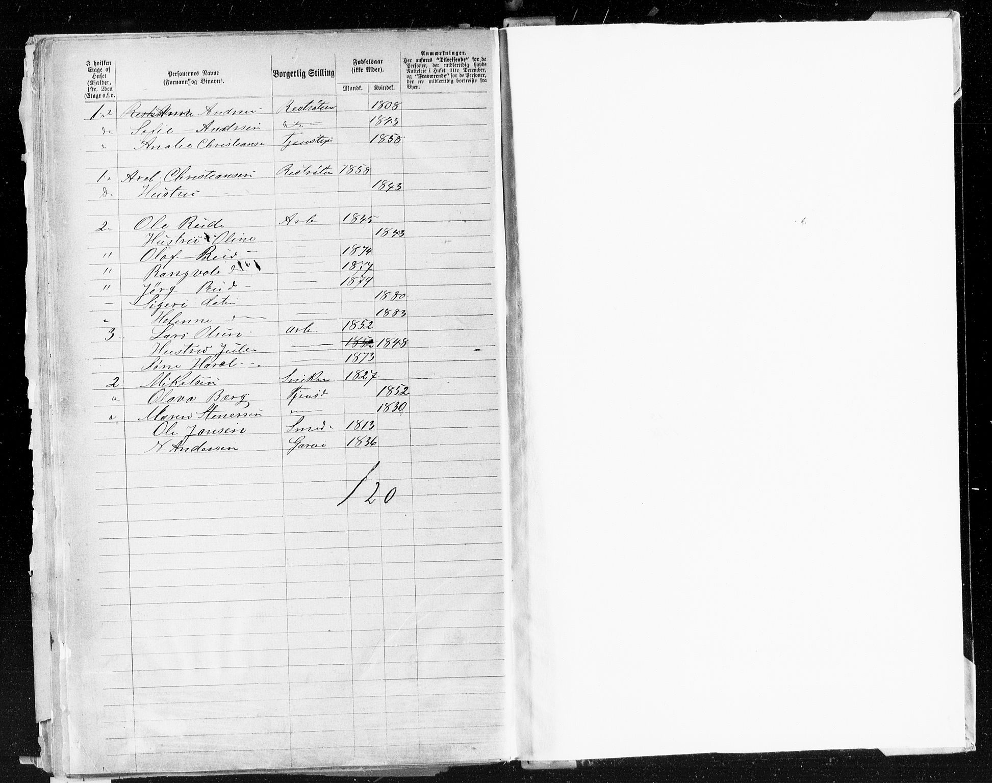 OBA, Municipal Census 1883 for Kristiania, 1883, p. 3696