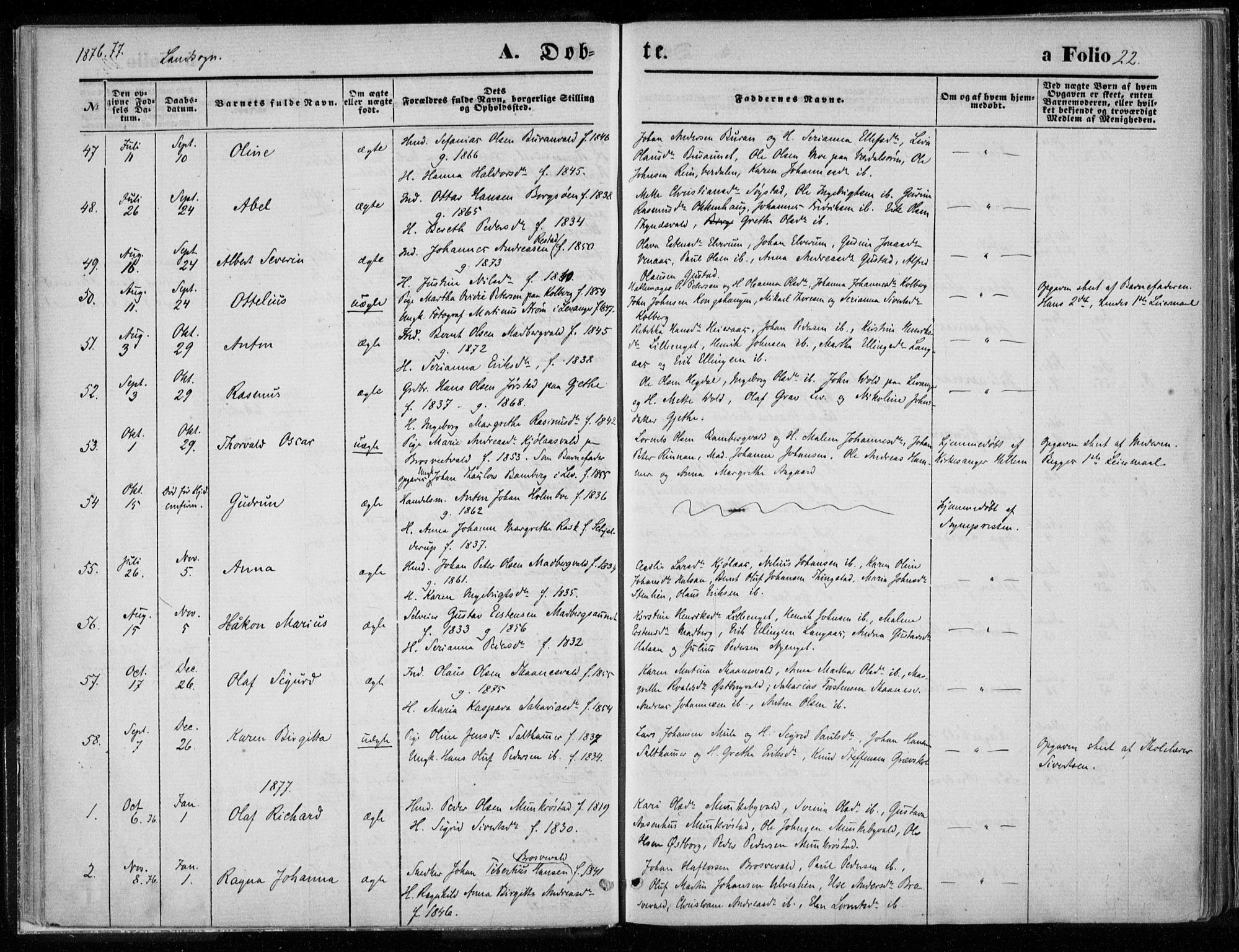 Ministerialprotokoller, klokkerbøker og fødselsregistre - Nord-Trøndelag, SAT/A-1458/720/L0187: Parish register (official) no. 720A04 /2, 1875-1879, p. 22