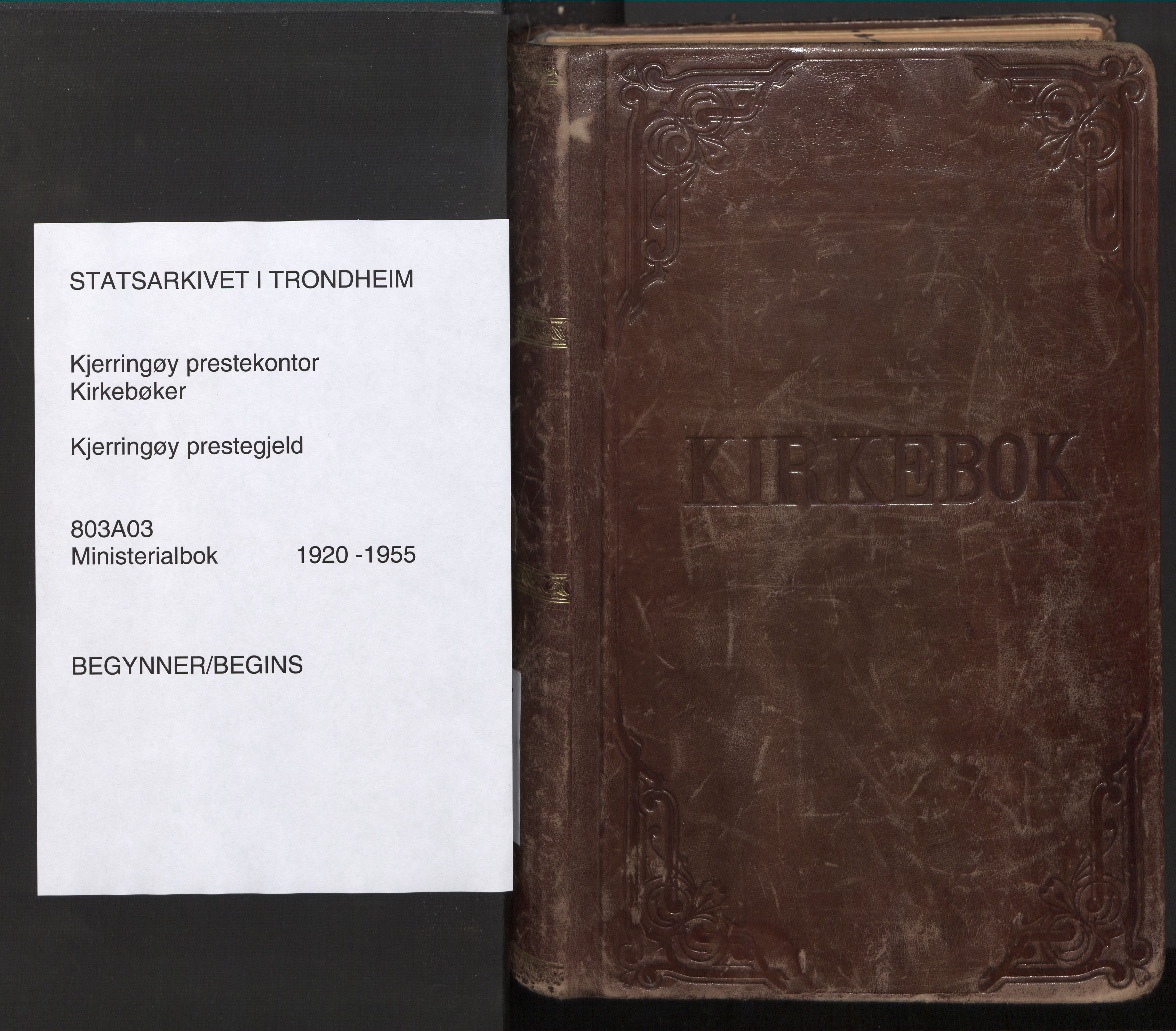 Ministerialprotokoller, klokkerbøker og fødselsregistre - Nordland, SAT/A-1459/803/L0073: Parish register (official) no. 803A03, 1920-1955