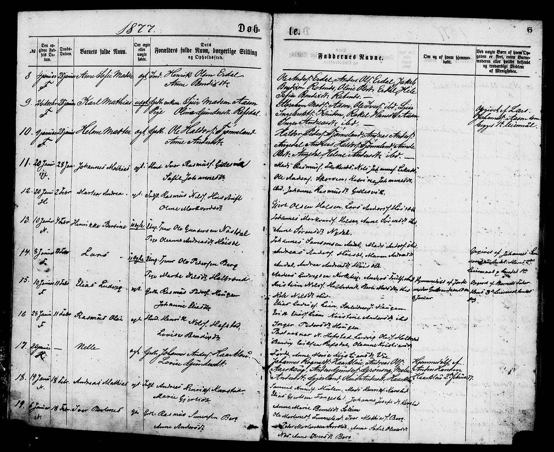 Førde sokneprestembete, SAB/A-79901/H/Haa/Haaa/L0011: Parish register (official) no. A 11, 1877-1880, p. 6