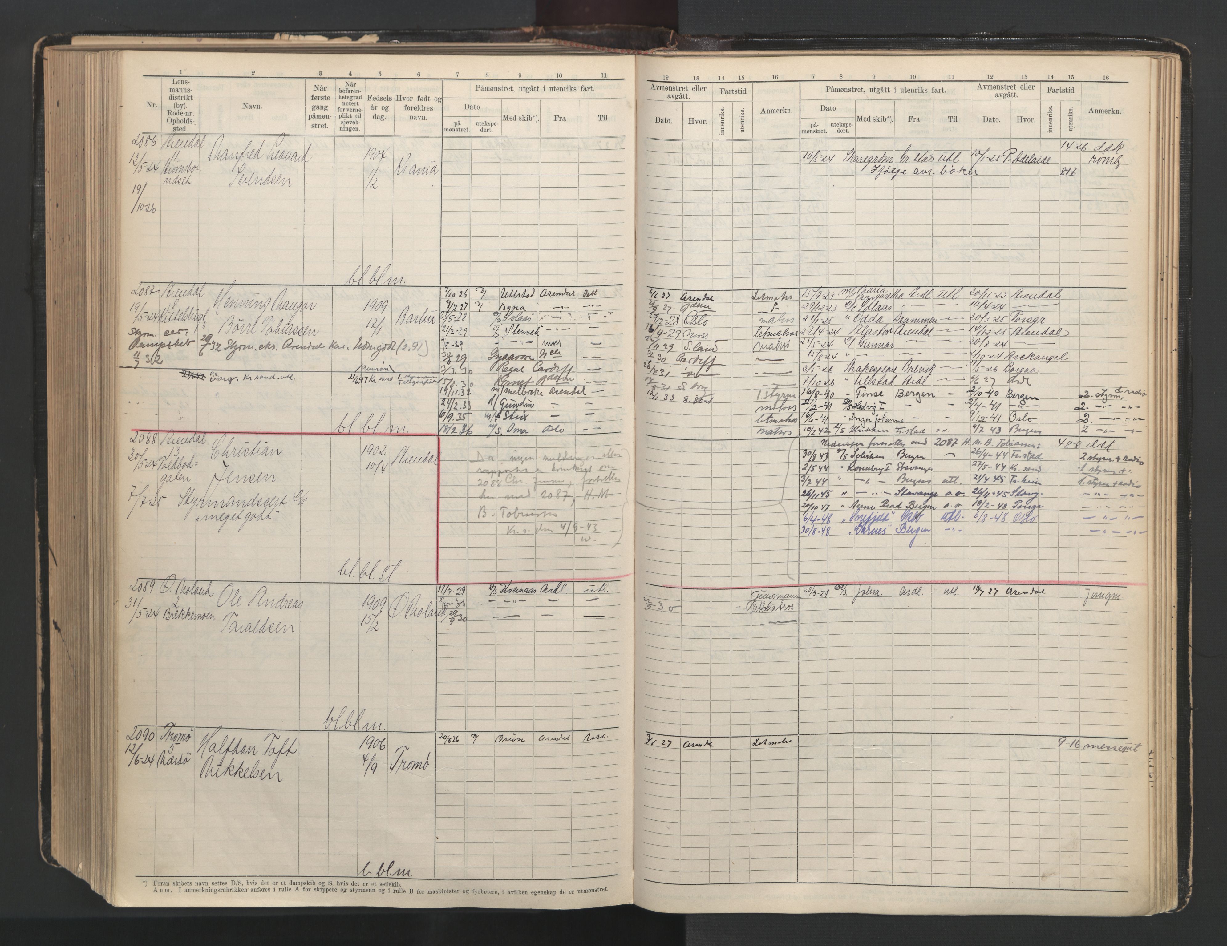 Arendal mønstringskrets, AV/SAK-2031-0012/F/Fb/L0003: Hovedrulle A nr 1-2495, E-4, 1899-1949, p. 430