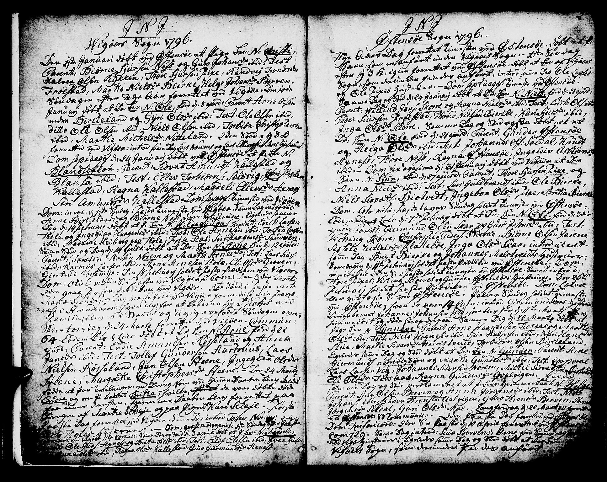 Kvam sokneprestembete, SAB/A-76201/H/Haa: Parish register (official) no. A 5, 1796-1832, p. 2
