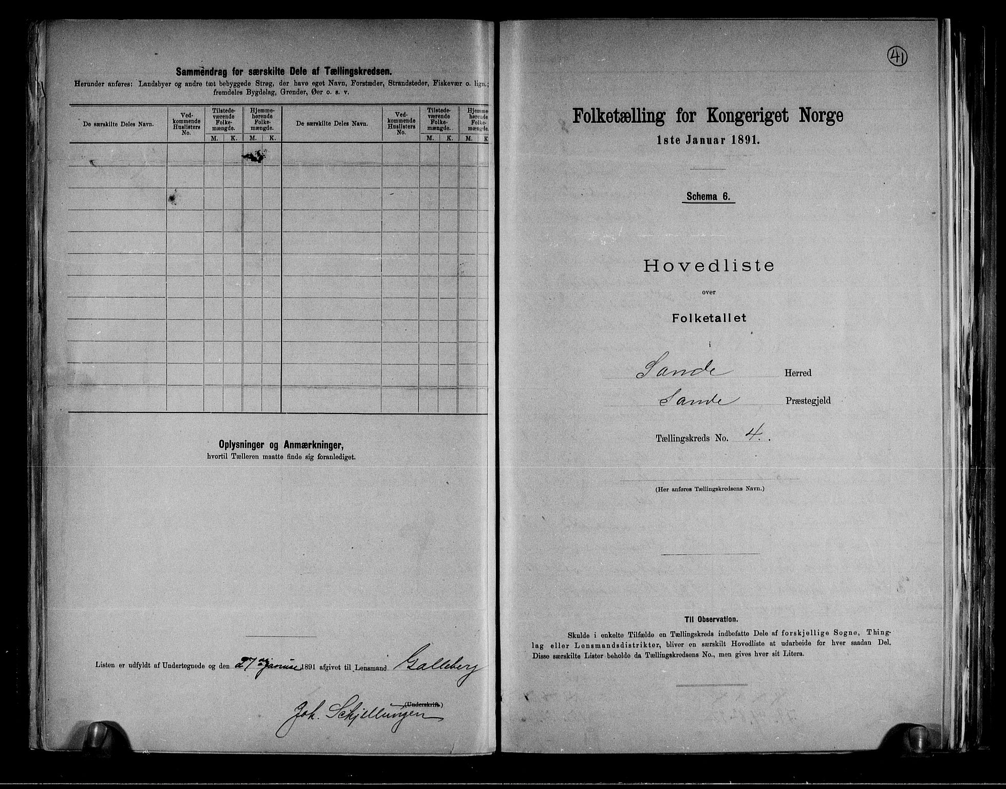 RA, 1891 census for 0713 Sande, 1891, p. 10