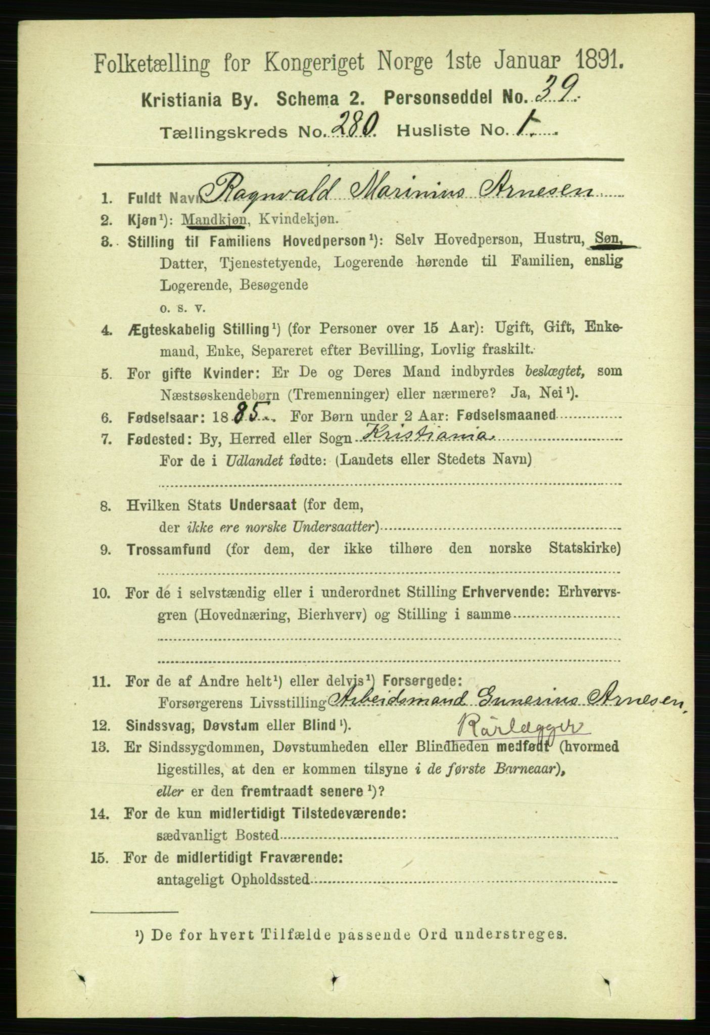 RA, 1891 census for 0301 Kristiania, 1891, p. 170060