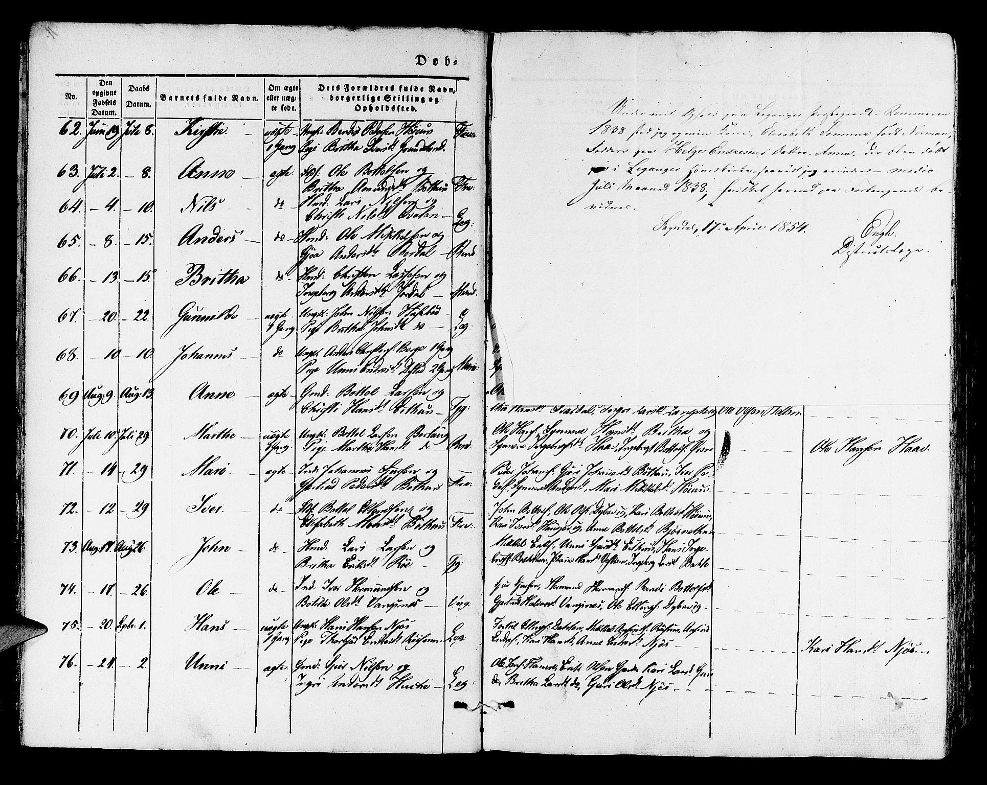 Leikanger sokneprestembete, AV/SAB-A-81001/H/Haa/Haaa/L0007: Parish register (official) no. A 7, 1838-1851, p. 5