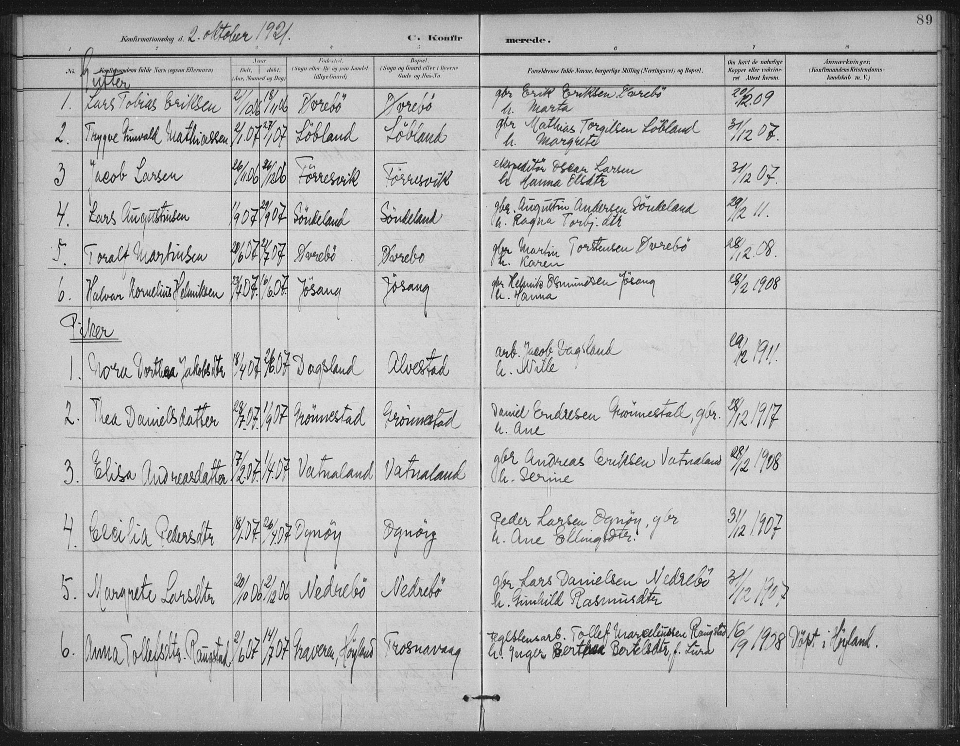 Tysvær sokneprestkontor, AV/SAST-A -101864/H/Ha/Haa/L0009: Parish register (official) no. A 9, 1898-1925, p. 89