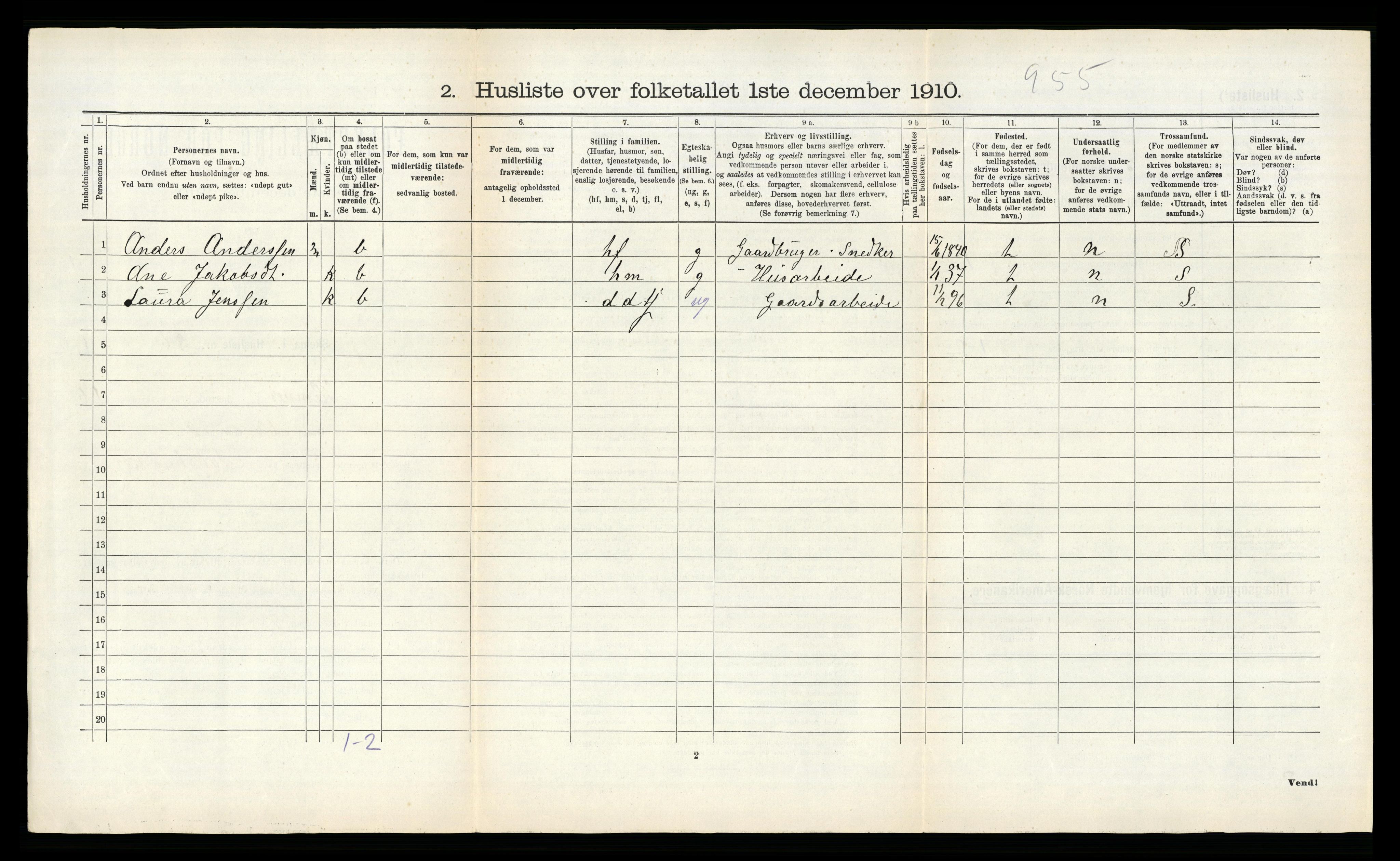 RA, 1910 census for Hemnes, 1910, p. 445