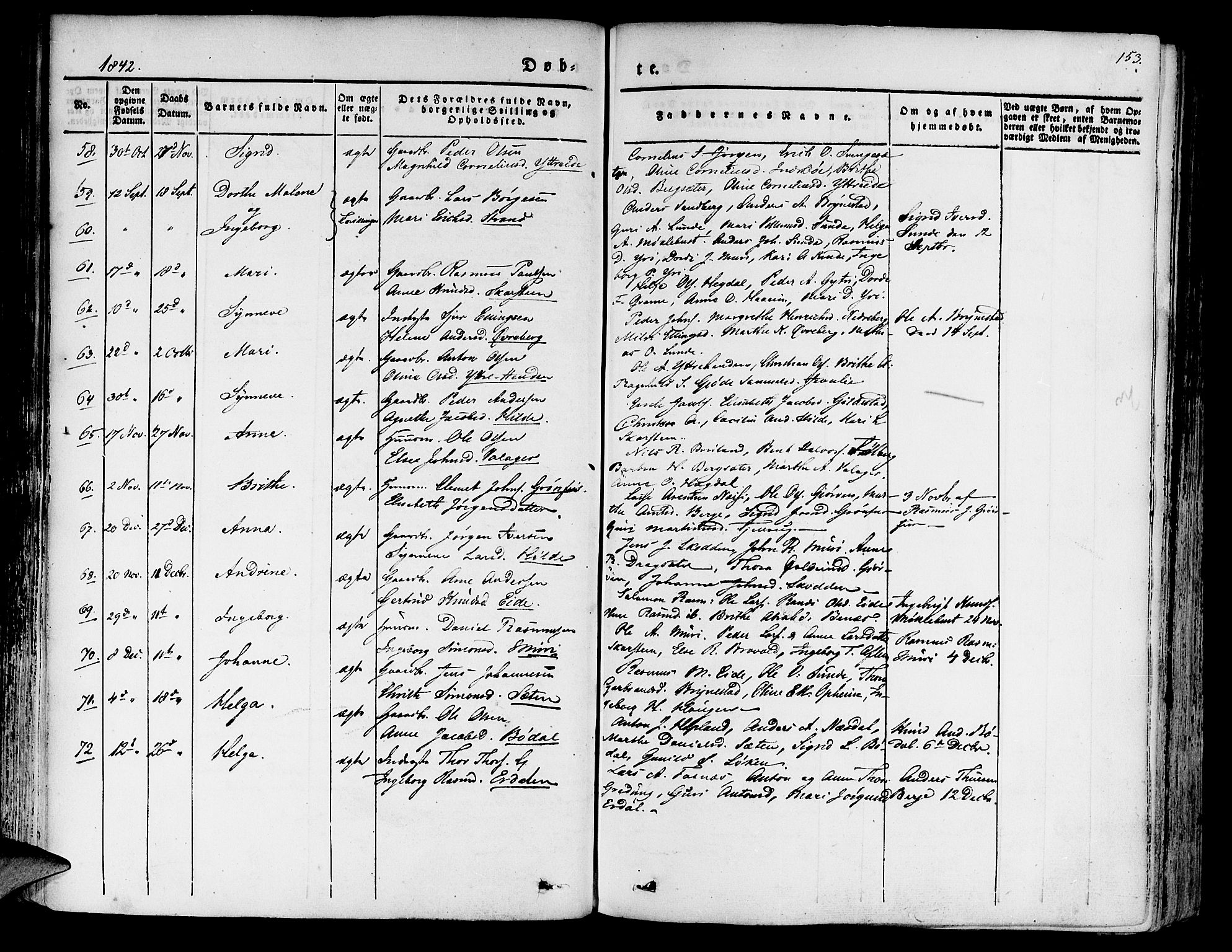 Innvik sokneprestembete, SAB/A-80501: Parish register (official) no. A 4I, 1831-1846, p. 153