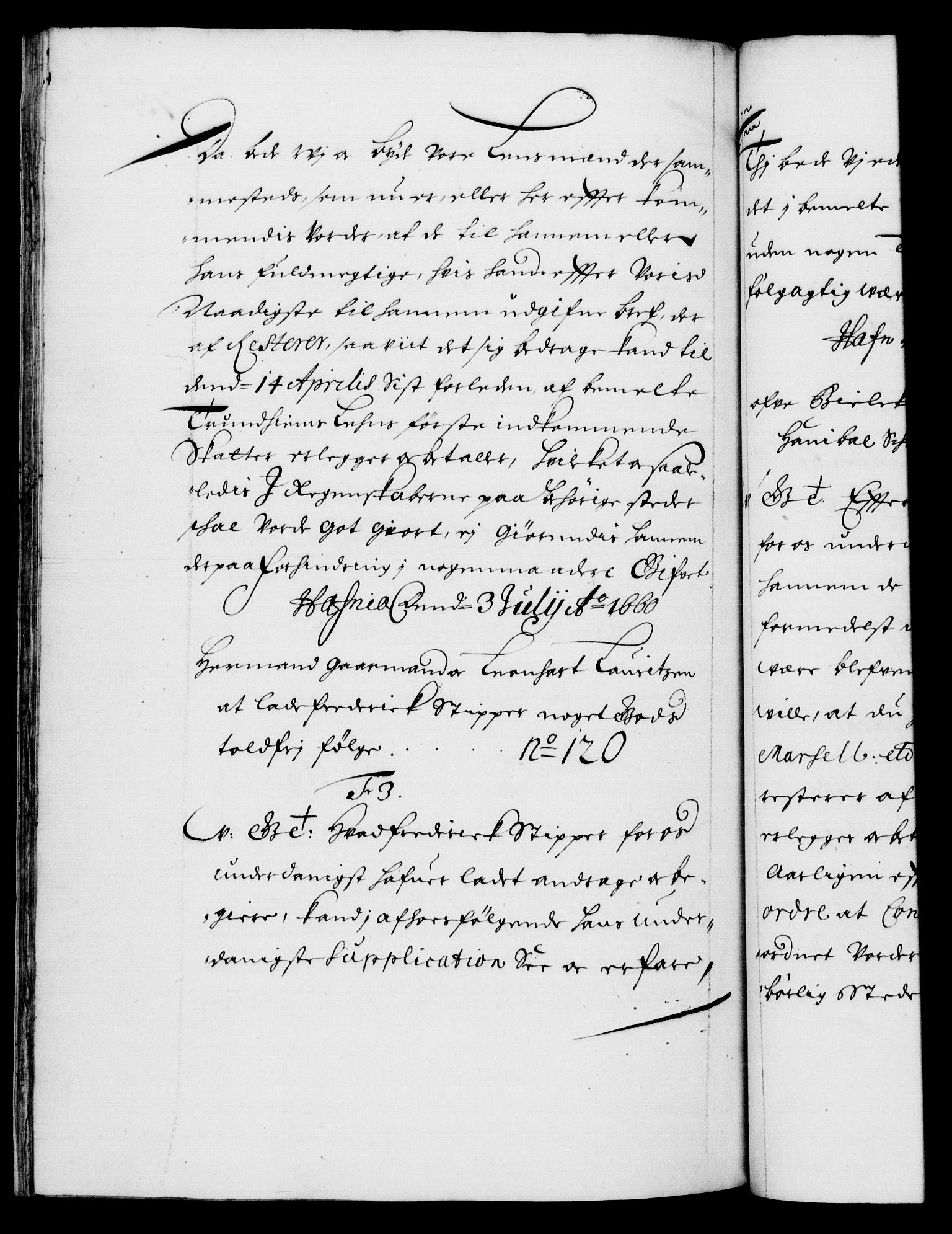Danske Kanselli 1572-1799, RA/EA-3023/F/Fc/Fca/Fcab/L0010: Norske tegnelser (mikrofilm), 1657-1660, p. 273b