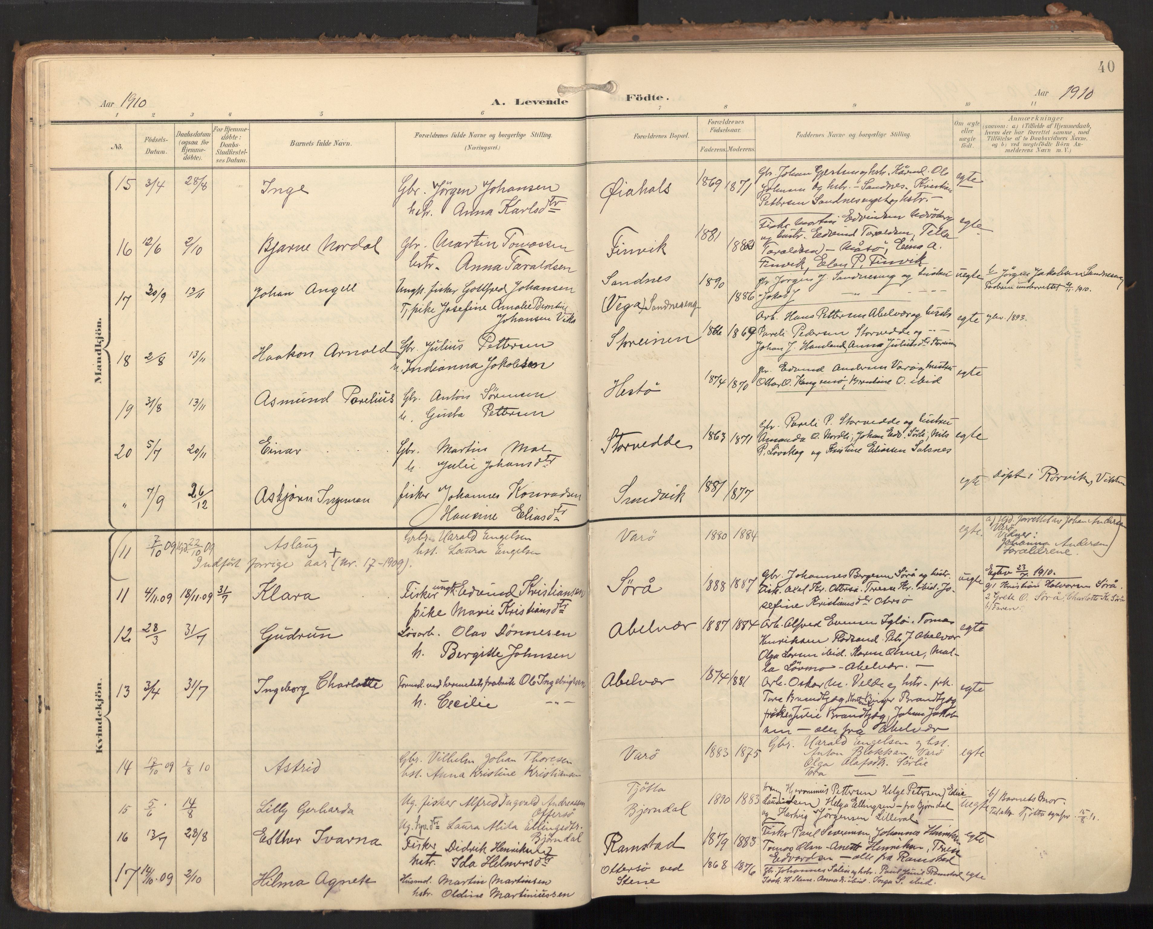 Ministerialprotokoller, klokkerbøker og fødselsregistre - Nord-Trøndelag, SAT/A-1458/784/L0677: Parish register (official) no. 784A12, 1900-1920, p. 40